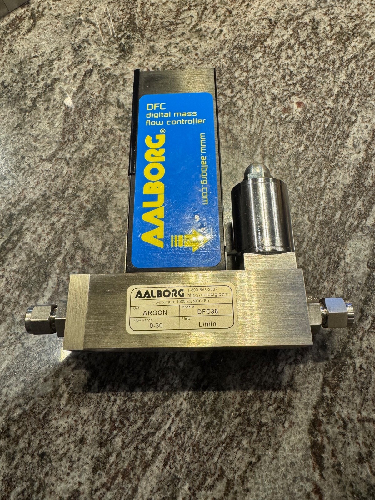 Aalborg DFC36 Mass Flow Controller, 0-30L/Min Argon