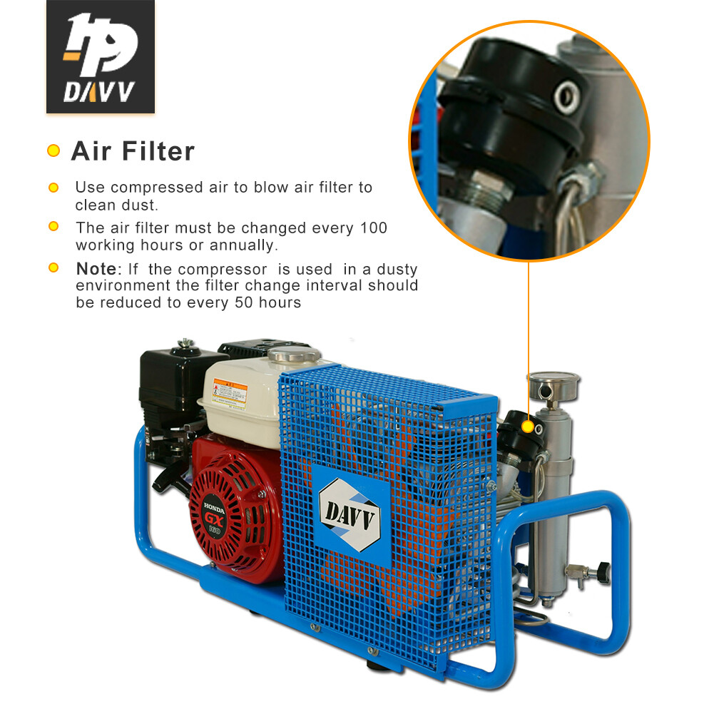5.5HP Gas Powered Air Compressor 4500Psi For Honda Gasoline Scuba Tank Refill