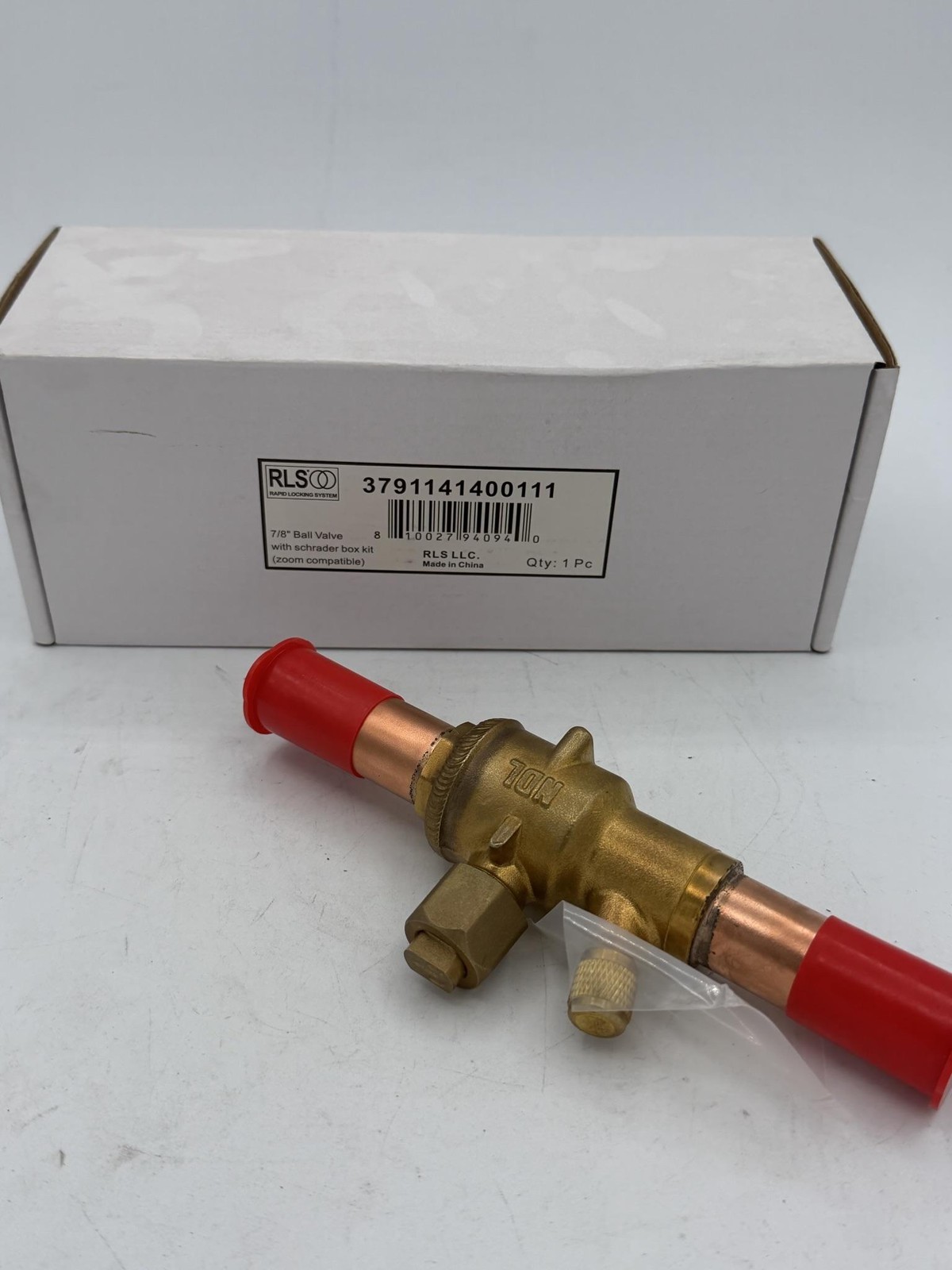 RLS 7/8 In Ball Valve 3791141400111 Schrader Box Kit Brass Refrigeration HVAC/R