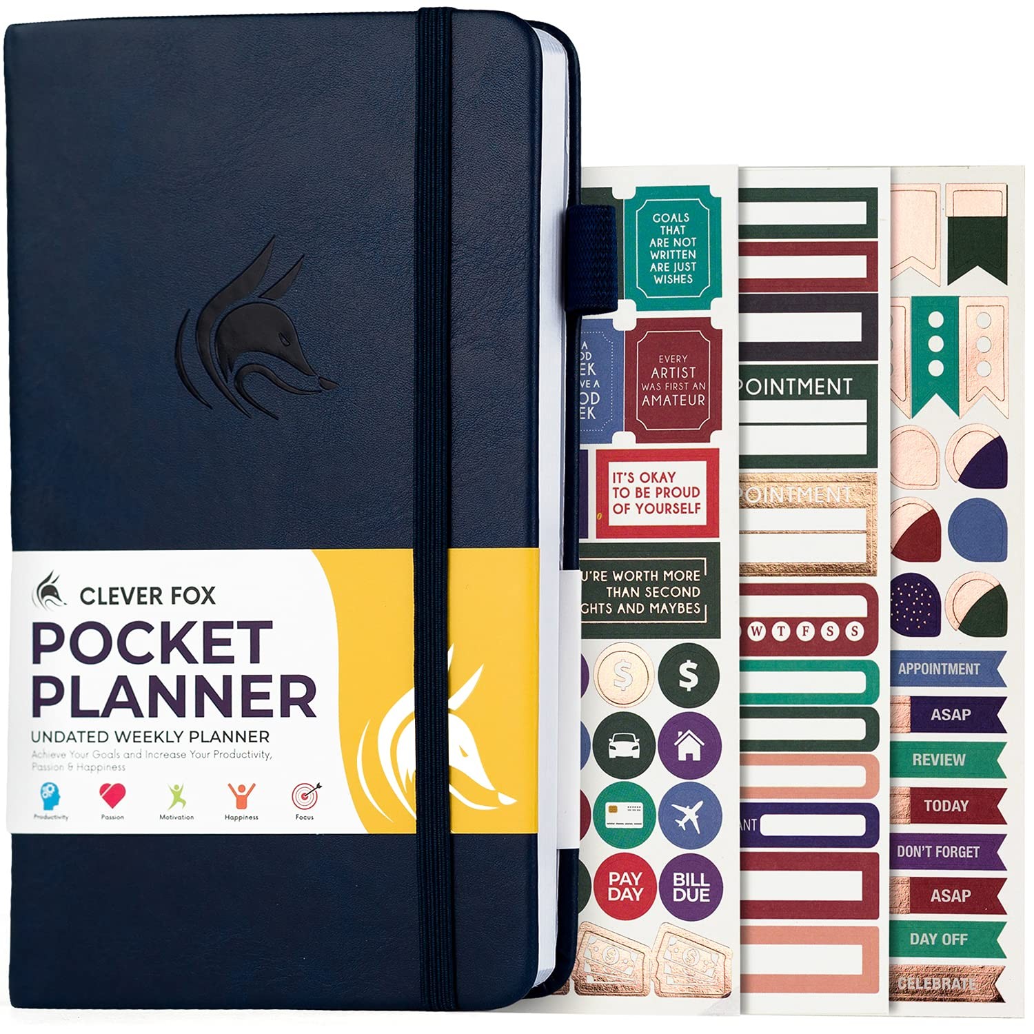 Clever Fox Pocket Planner Weekly – Undated Monthly Goal Planner and Calendar,…