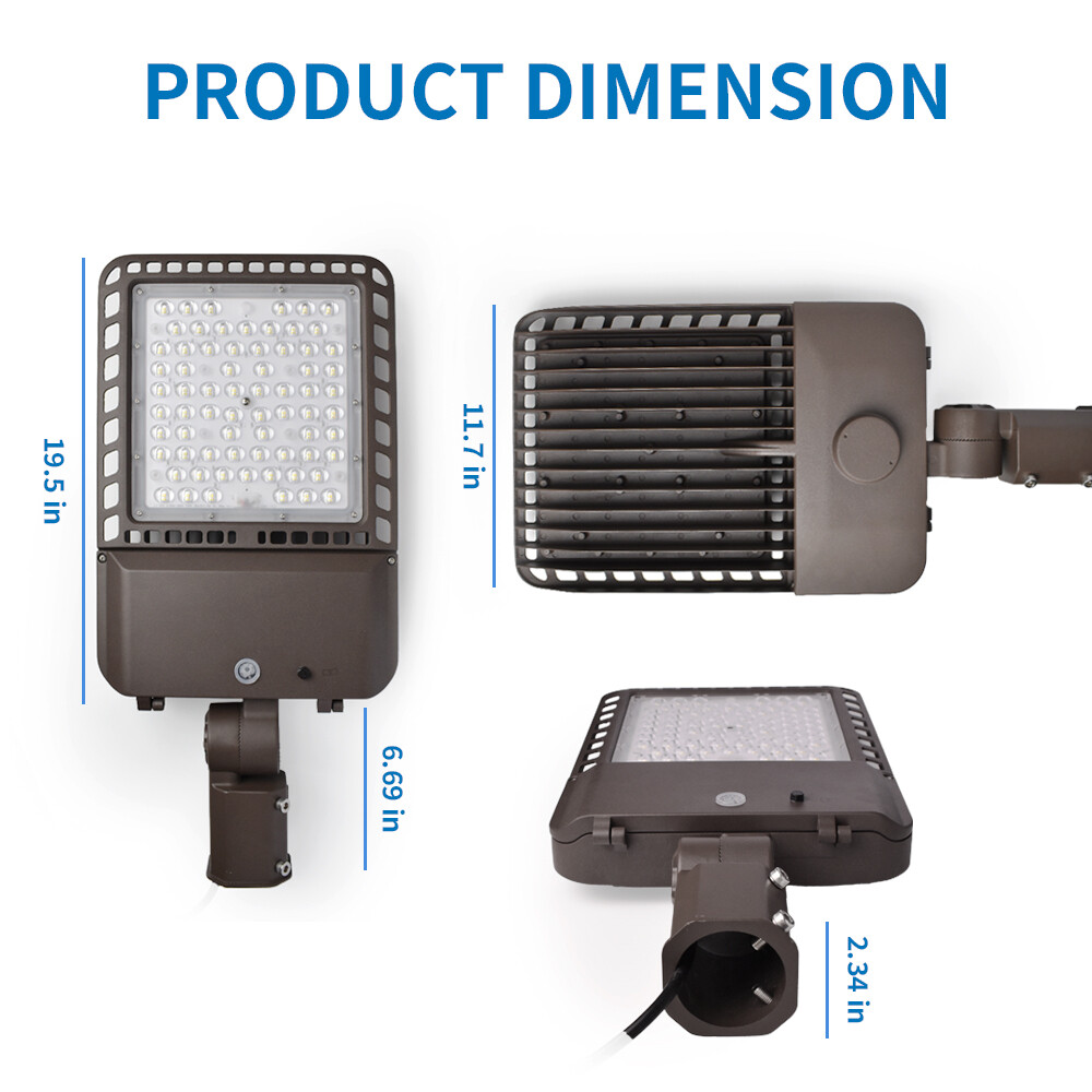 4-Pack 300w LED Parking Lot Lights with Photocell Outdoor Commercial Area Lights