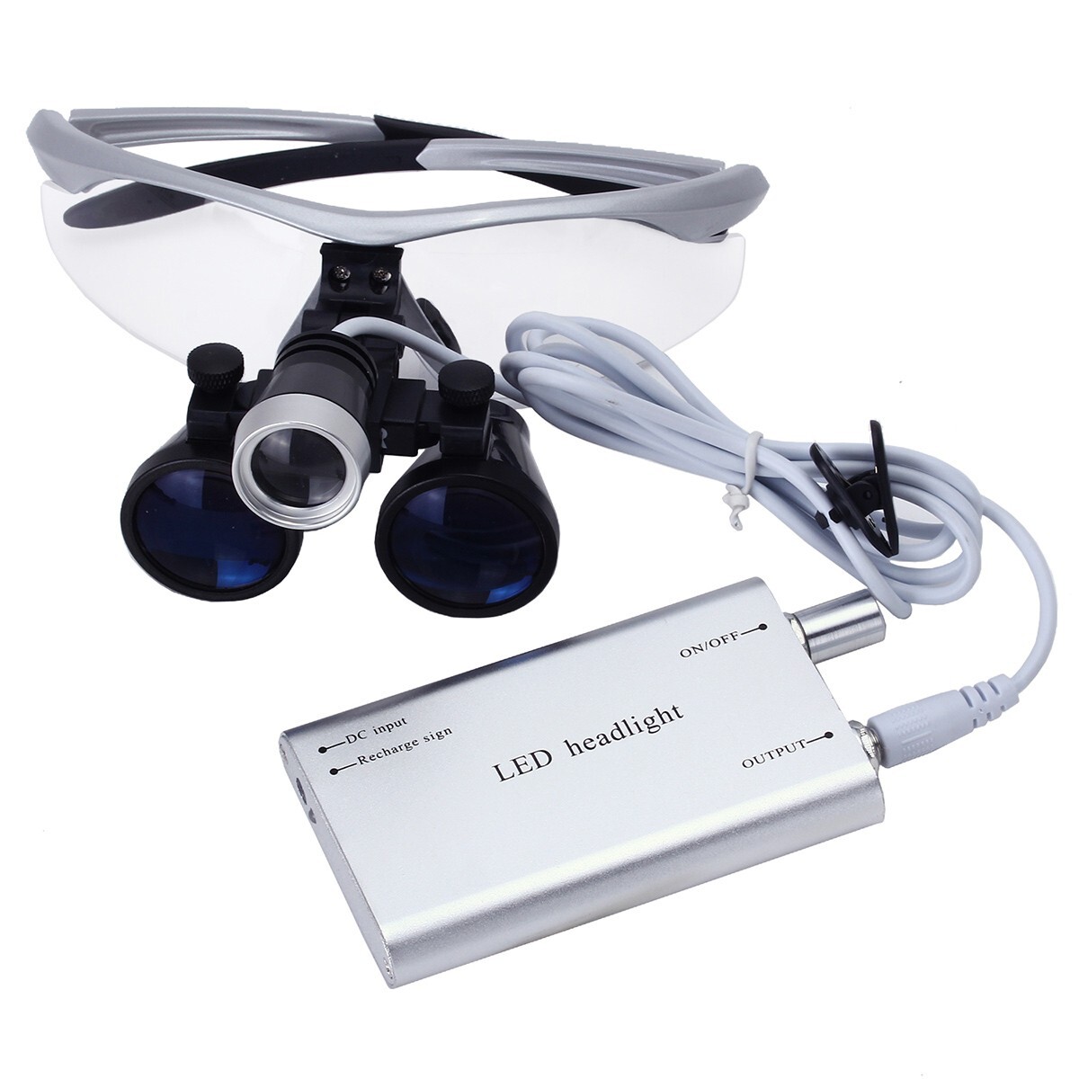 3.5X Dental Loupes 3W Portable LED Head Light Medical Surgical Glasses Loupe