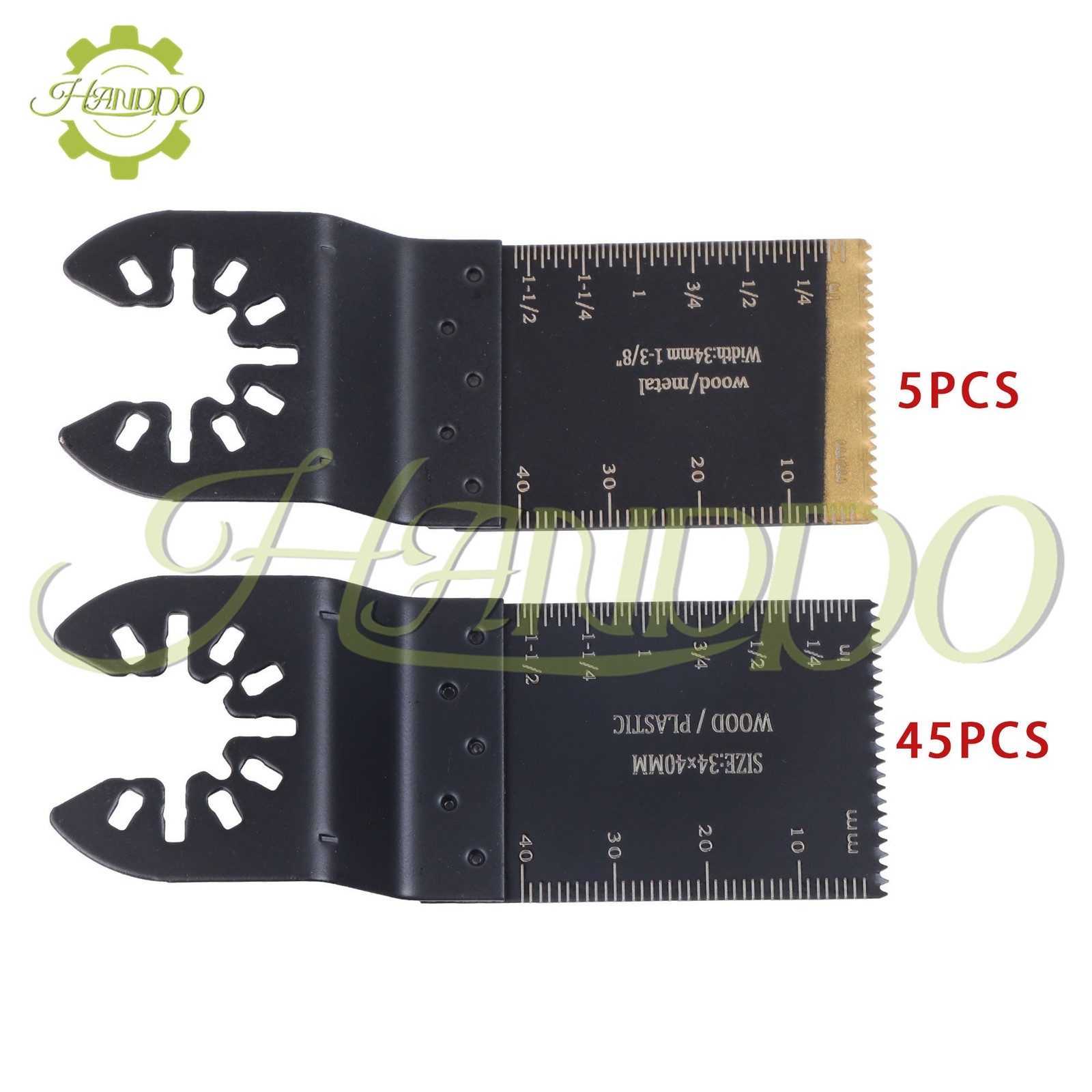 50PCS Titanium Oscillating Saw Blades Wood Plastics Metal Multitool Blades