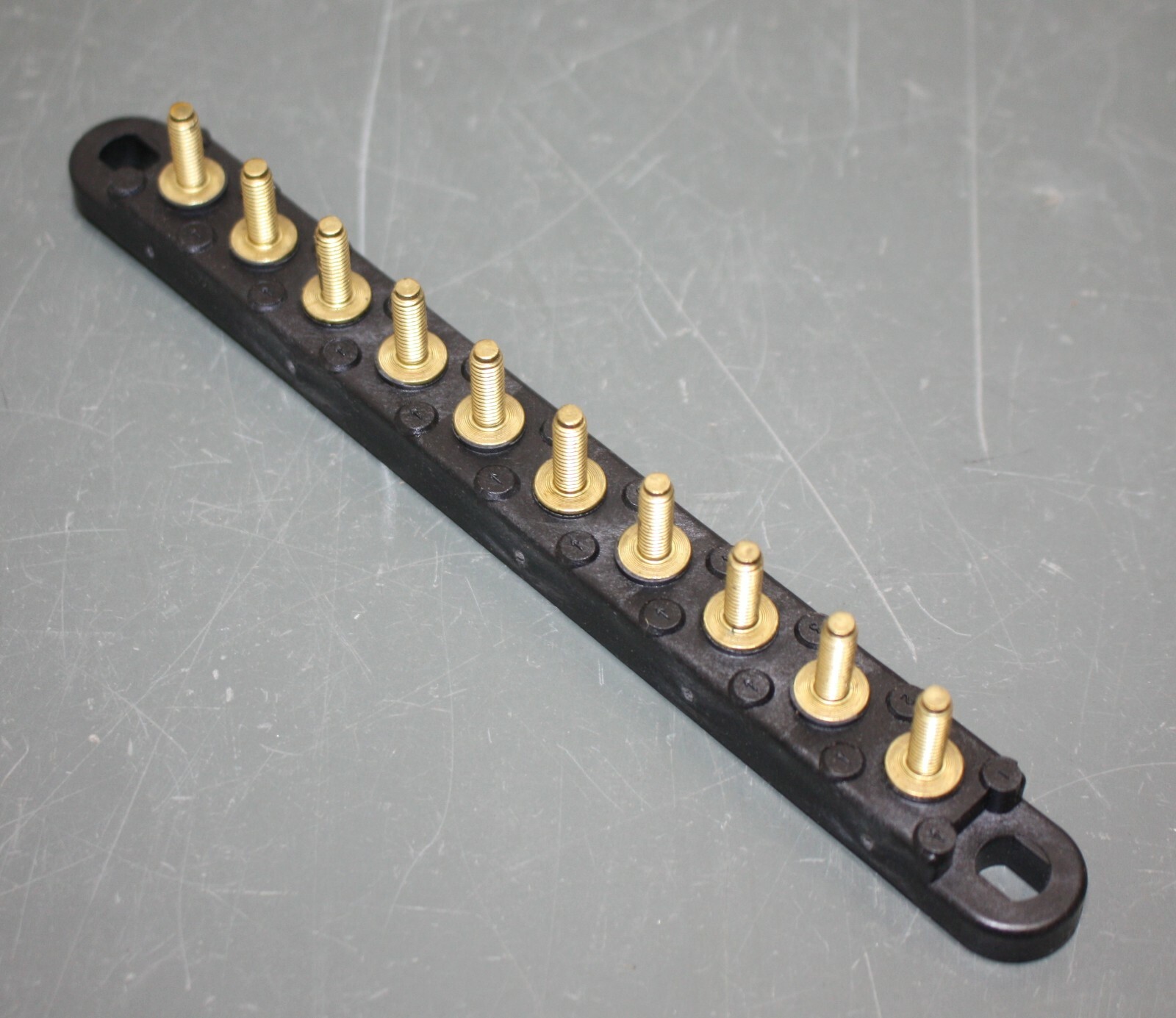 Bussmann Stud Junction Block JB1032-120-10, 30A, 300V, 10 Position, Brass, 10-32
