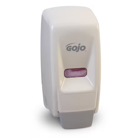 Gojo 9034-12 800Ml Bag-In-Box Dispenser, Push-Style, White, Depth: 5-1/8″