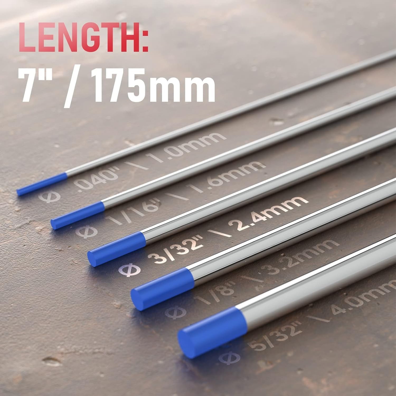 Portable TIG Welding Electrodes 2% Lanthanated – 10-Pk 3/32″ in Sealed Aluminum