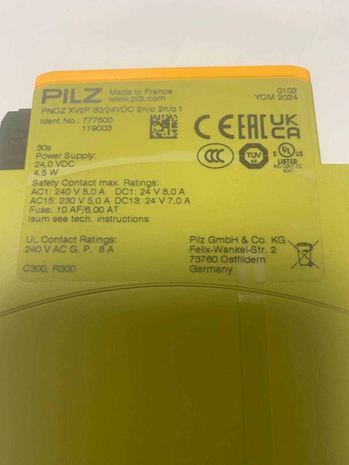 PILZ PNOX, SAFETY RELAY, 777500