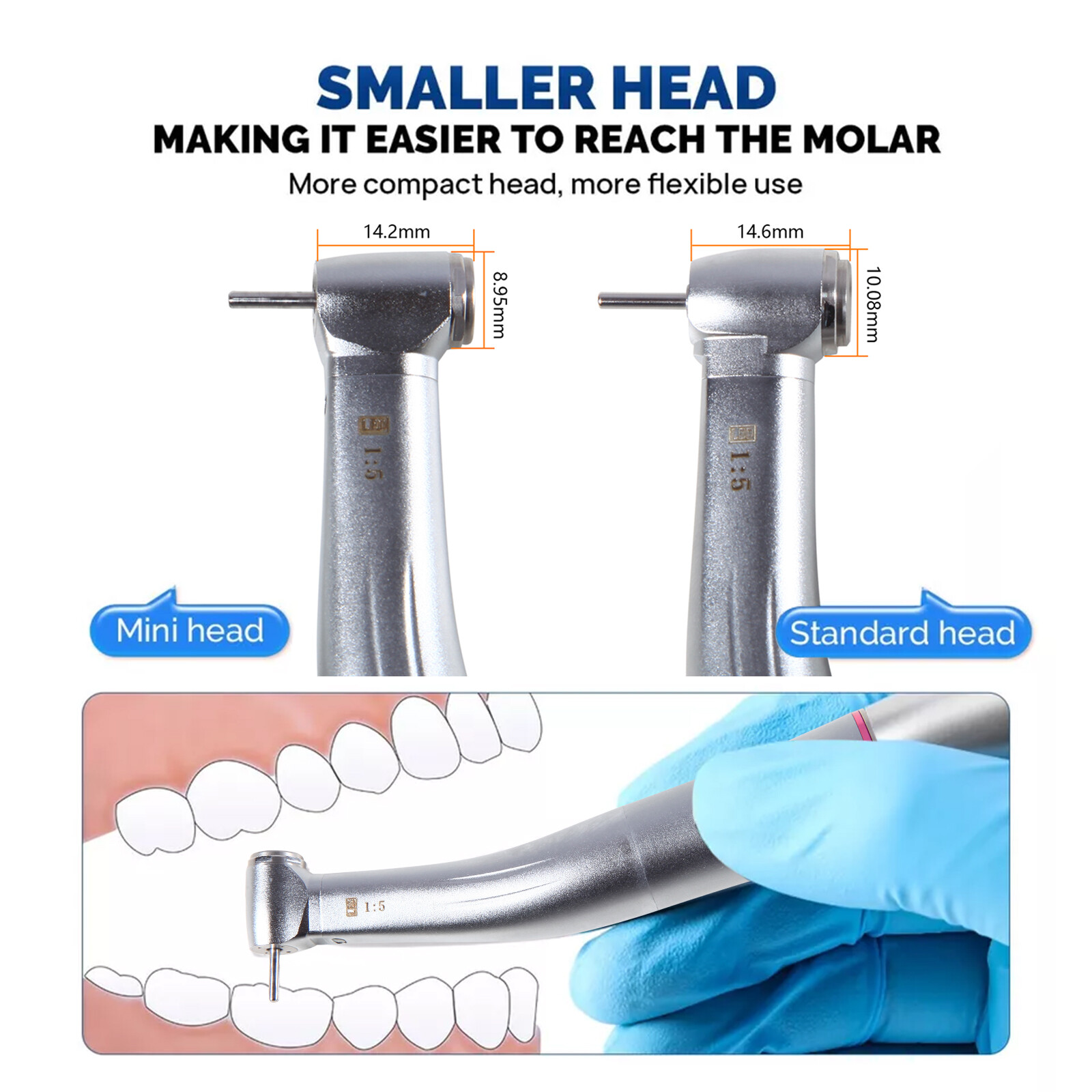 Dental Ortho 4:1 Reduct interproximal Stripping Contra Angle Handpiece IPR Set J
