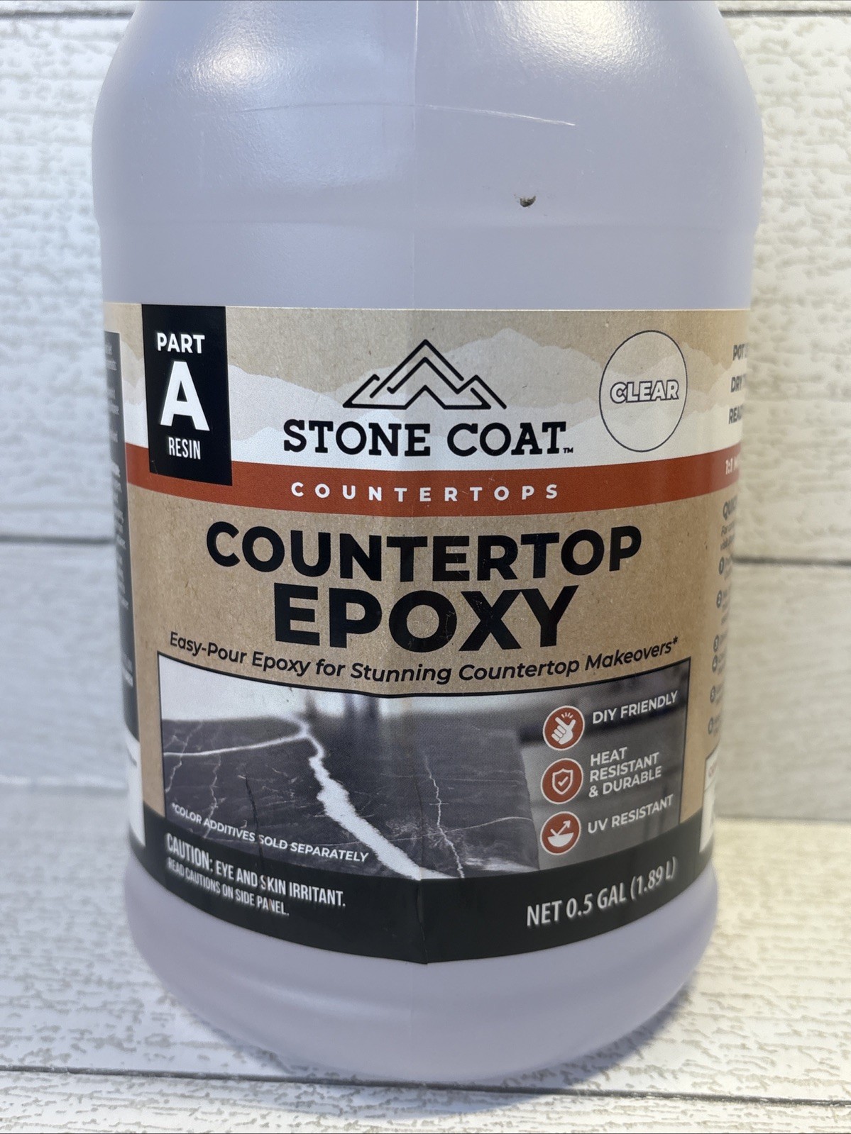 Stone Coat Countertops Epoxy Resin Part A Clear 1 Gallon DIY Heat UV Resistant