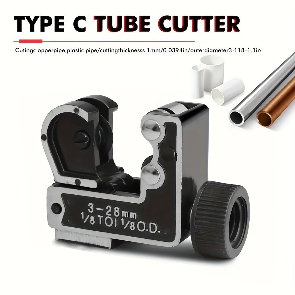 Type C Tube Cutter – Cuts Copper, Aluminum, Plastic Pipes 3-28mm, Plumbing Tool