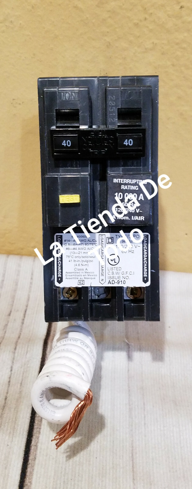 40A 240V GFIC GROUNDED CIRCUIT BREAKER INTERRUPTOR FITS D 2 HOM240GFIC READ