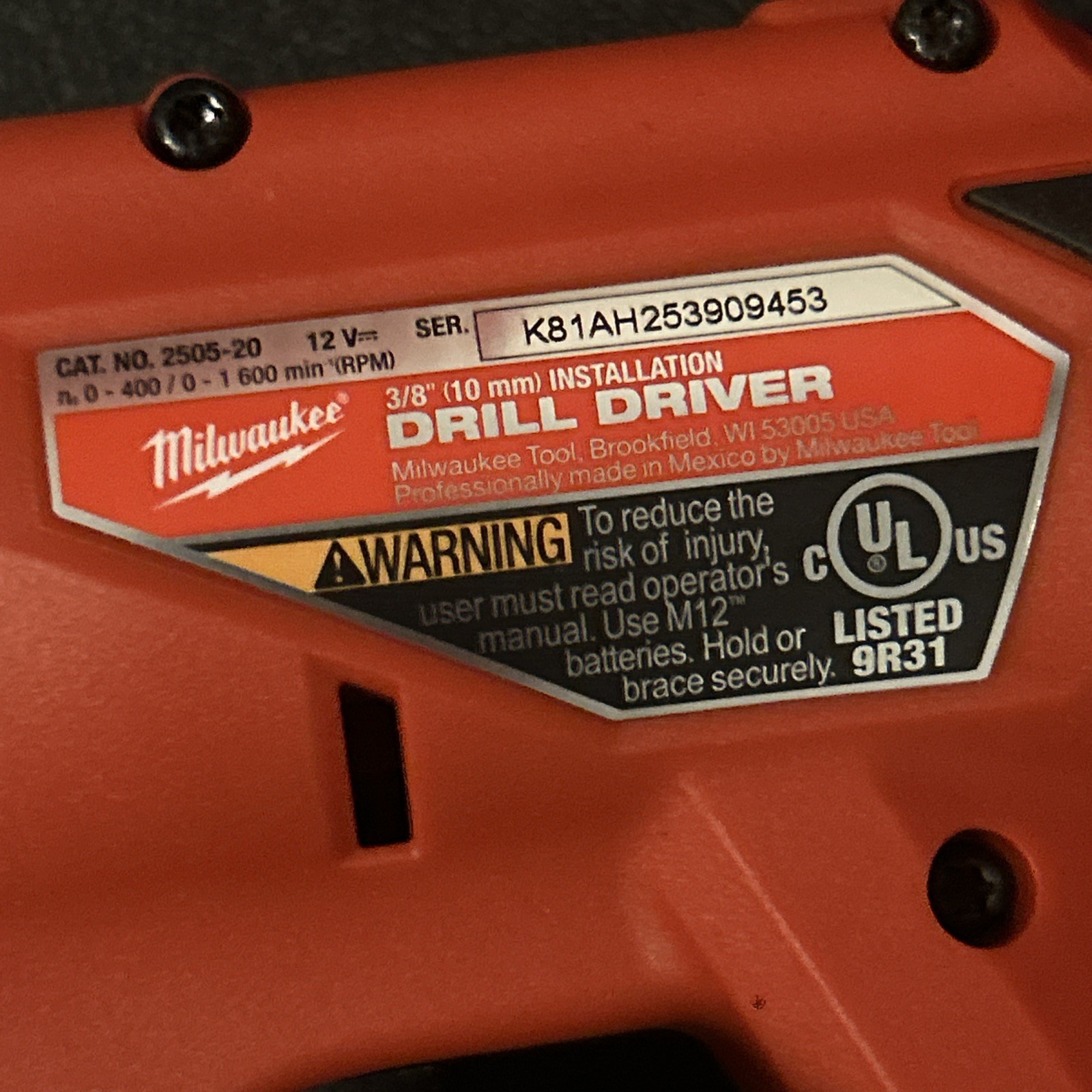 Milwaukee 2505-20 M12 FUEL Installation Drill/Driver (Tool-Only)