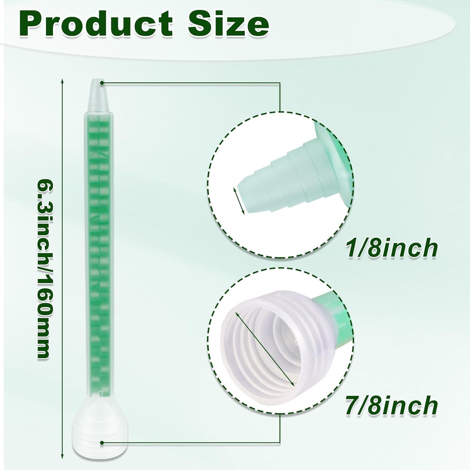 20 Pieces Mixing Nozzle Static Mix Nozzle Adhesive Tips Square