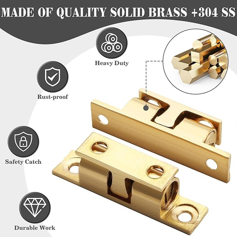 Heavy Zinc Alloy Adjustable Ball Catch Solid Double Tension Roller Latch Spring