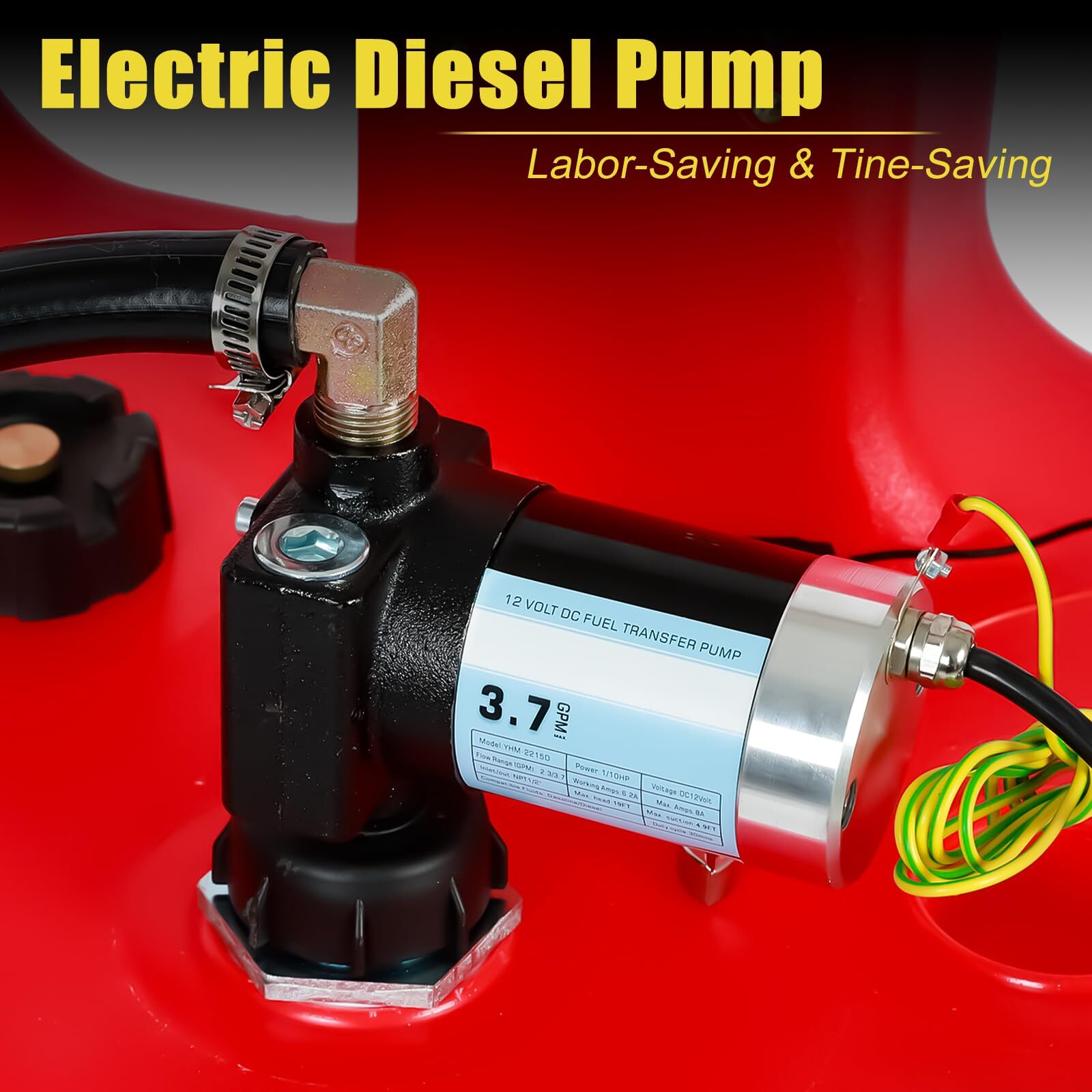 Red 32 Gallon Portable Fuel Tank Caddy w/ Electric Transfer Pump On-Wheel 3.7GPM