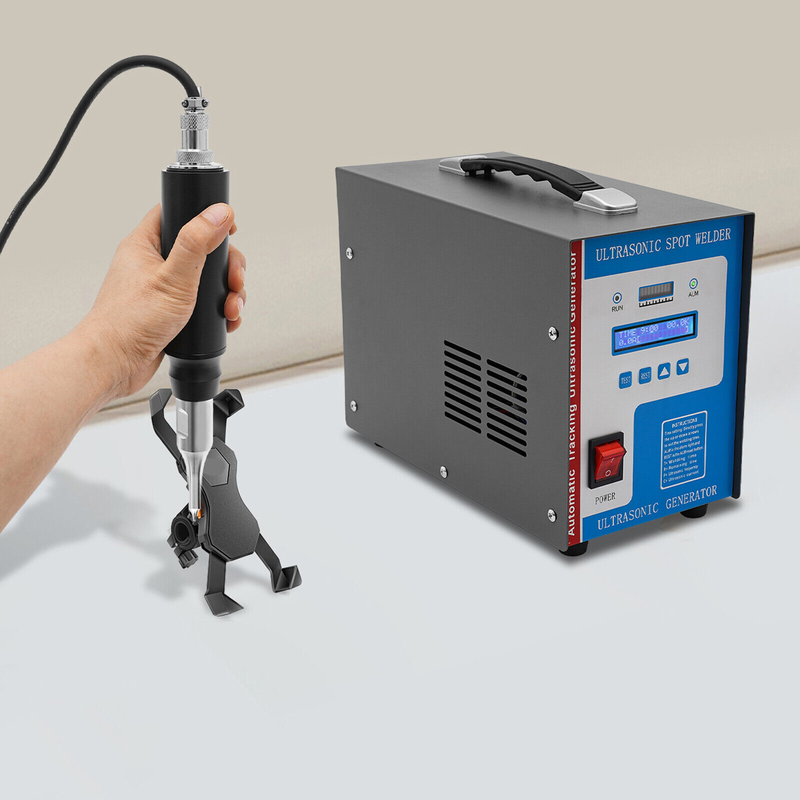110V Portable Ultrasonic Plastic Welder Ultrasonic Spot Welding Machine 10in1