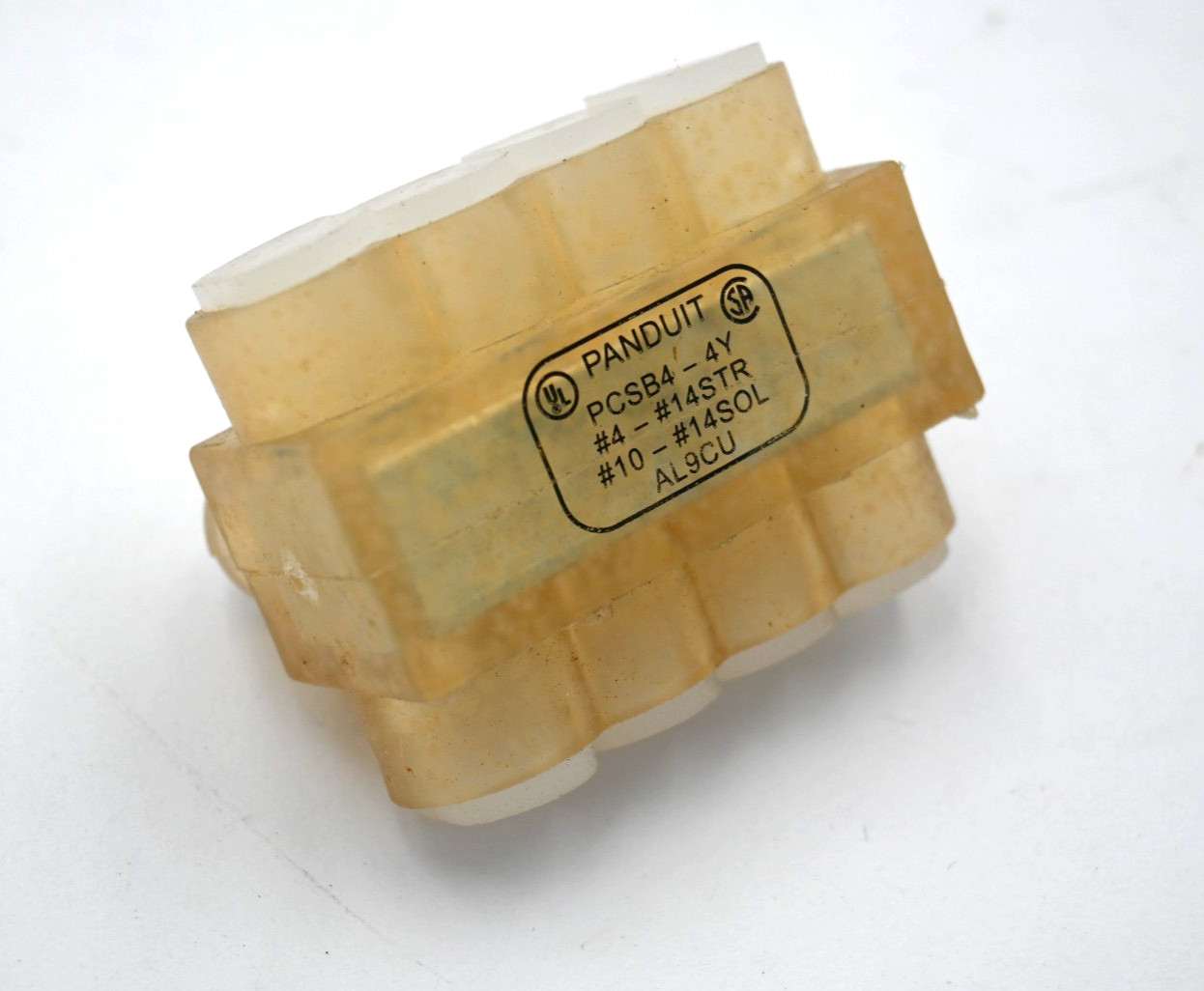 PANDUIT PCSB4-4-6Y MULTI-TAP CLEAR INSULATED ALUMINUM CONNECTOR BLOCK BOX OF 6PC