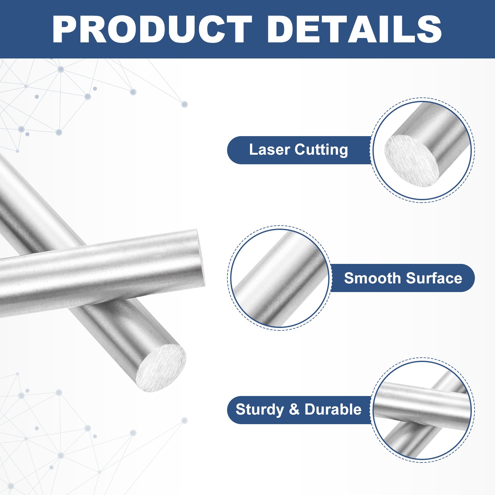 20Pcs Round Steel Rods 1mm x 100mm SKD11 Steel Solid Lathe Bar Stock Tool