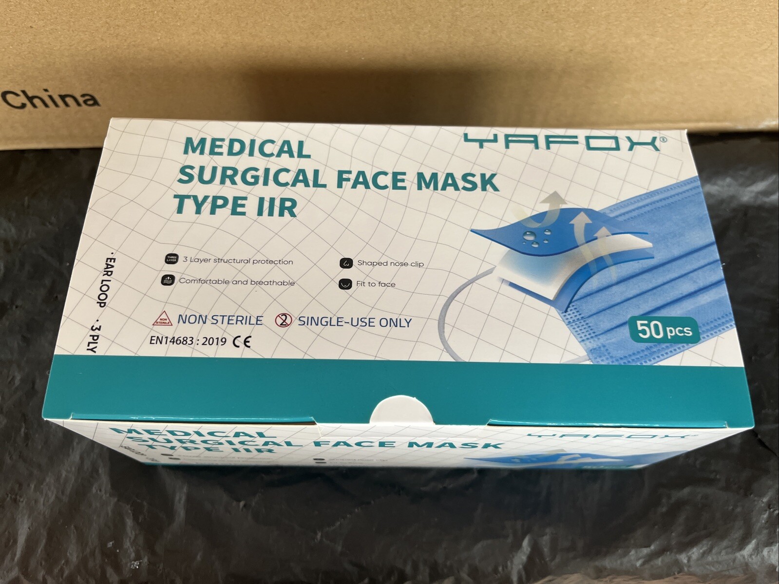 Bulk Lot 3-ply Ear Loop Disposable Face Masks, Case of 40 Packs, 2000 Pcs, NEW!