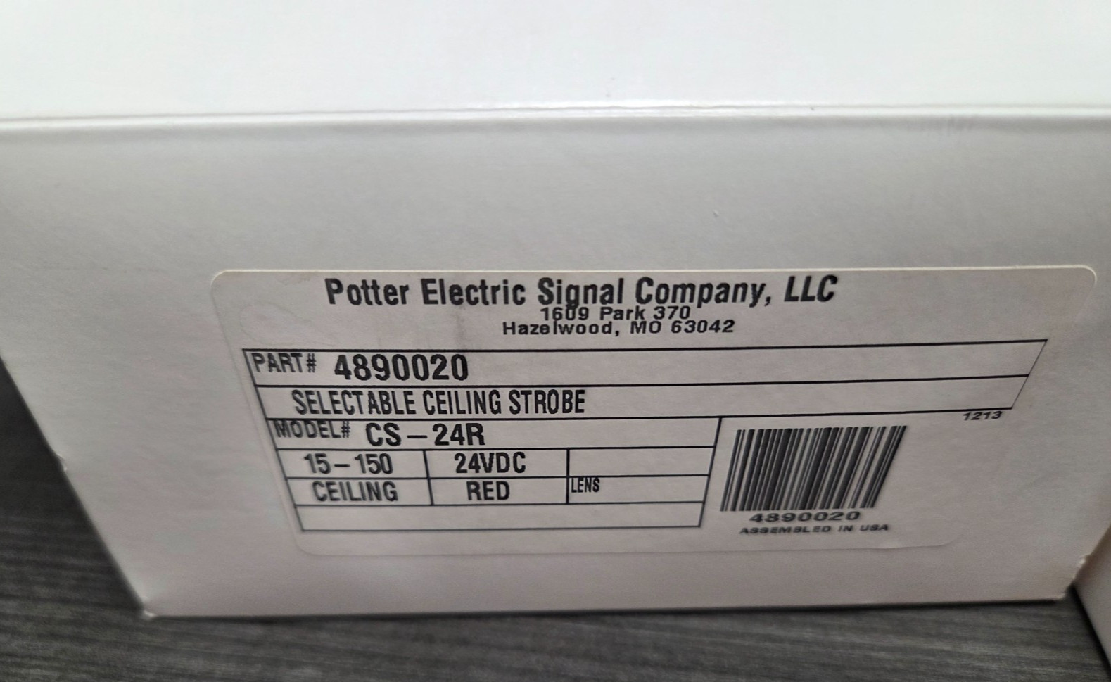 Potter CS 24R Selectable Ceiling Strobe Light NEW