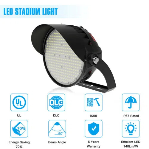 3000W Equivalent LED Stadium Lights 84000LM 600W Commercial Outdoor Flood Light