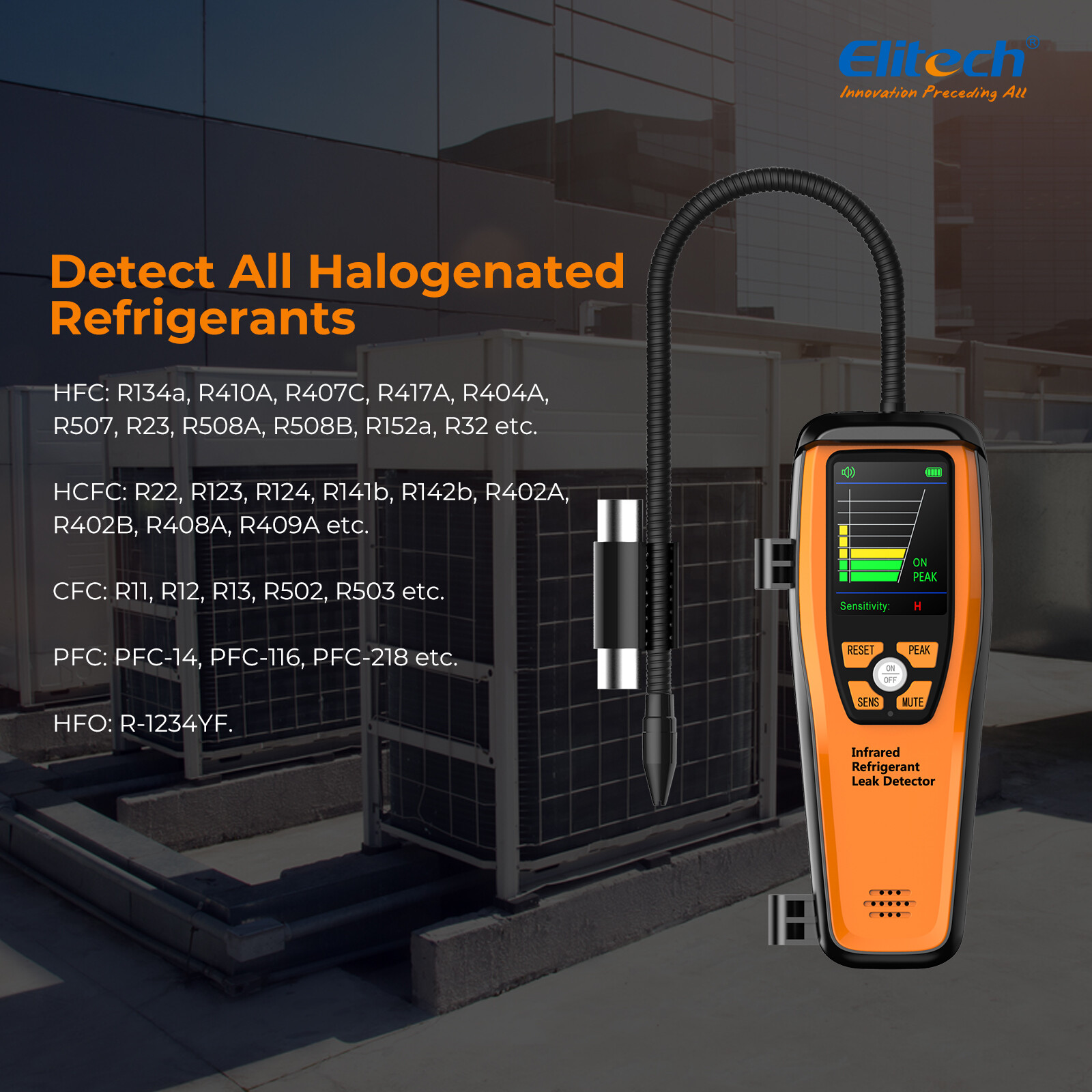 Open Box Elitech Refrigerant Leak Detector HVAC Tester NDIR Sensor ILD-200