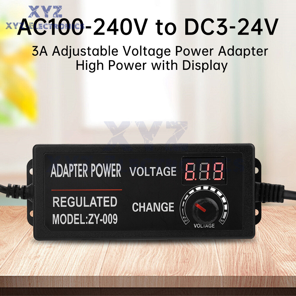 AC100-240V to DC3-24V 3A 5A Adjustable Voltage Power Adapter Switch Power Supply