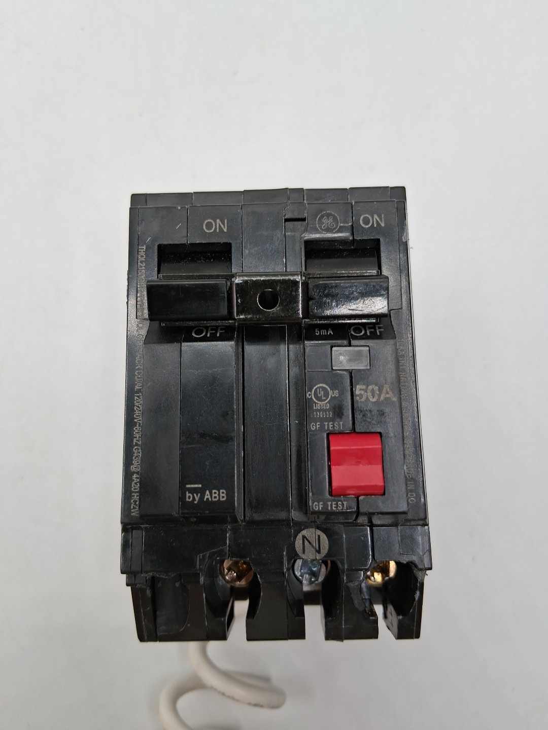 GE 50 Amp 240-Volts Double Pole Ground Fault Breaker with Self-Test THQ2150GFT2