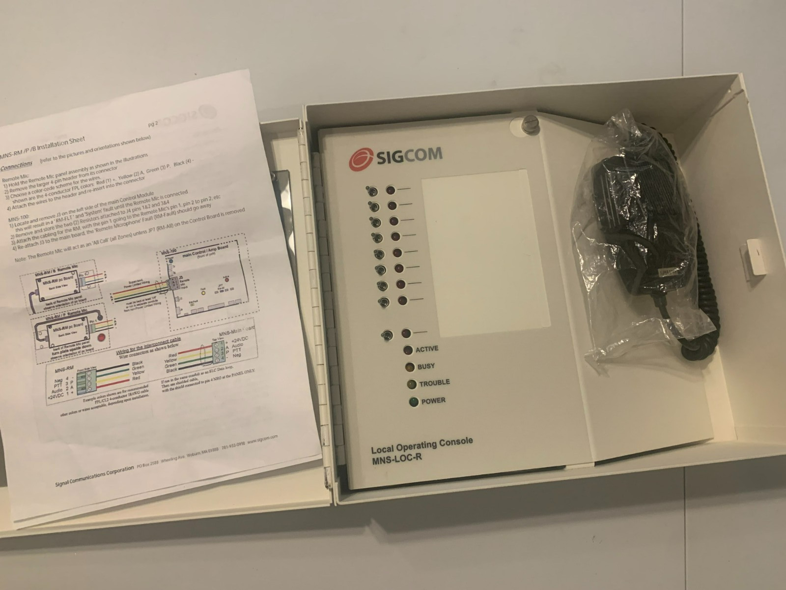 MNS-LOC-R Mass Notification System Local Operating Console – Remote Microphone