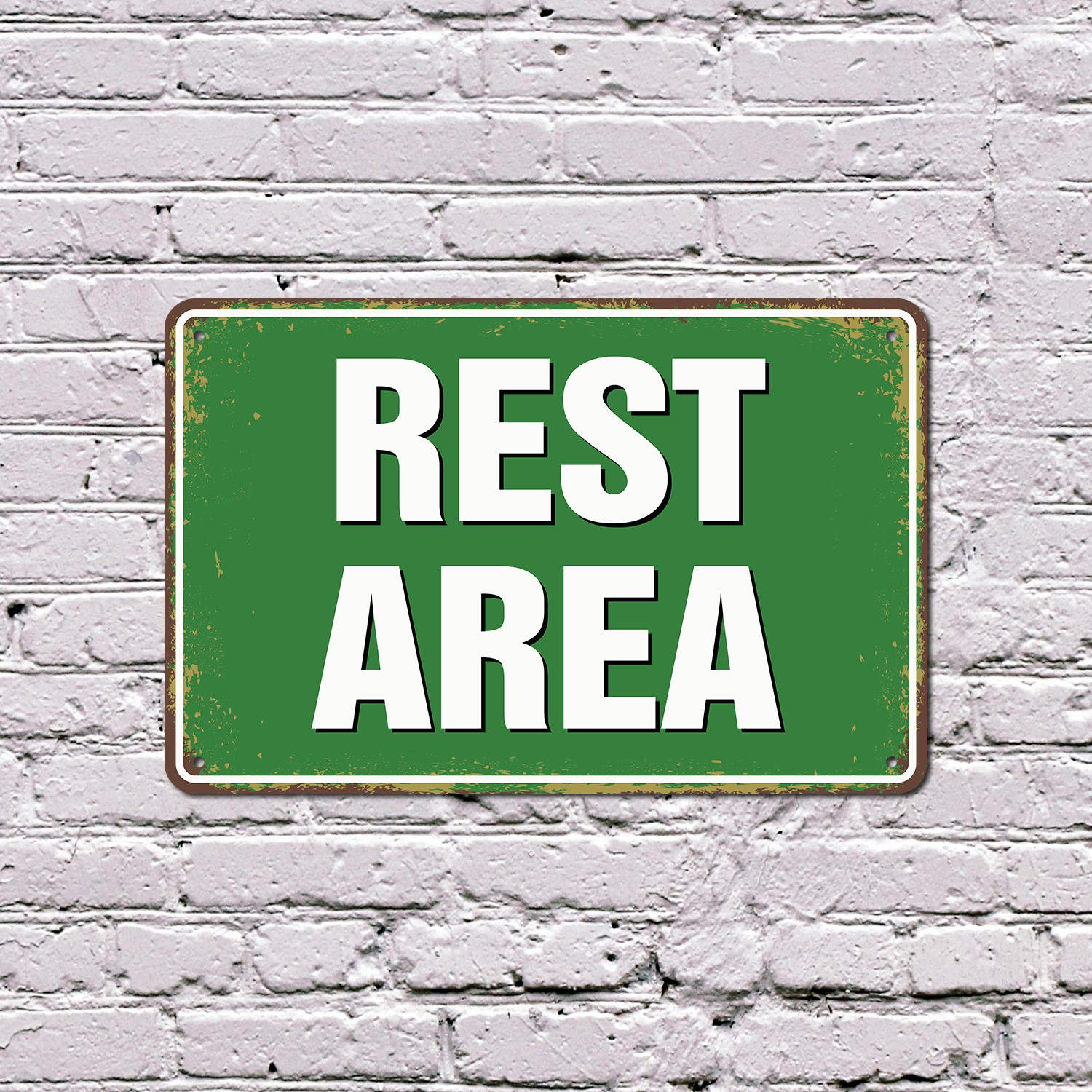 Rest Area Street Sign Stretch Nap Repeat Durable Perfect for Hallways Offices