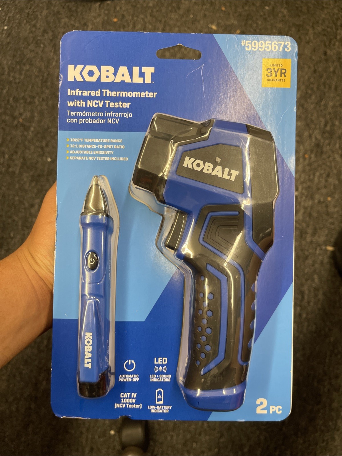 Kobalt Infared Thermometer w/ NCV Tester #5995673 2 PC Kit Free US Shipping