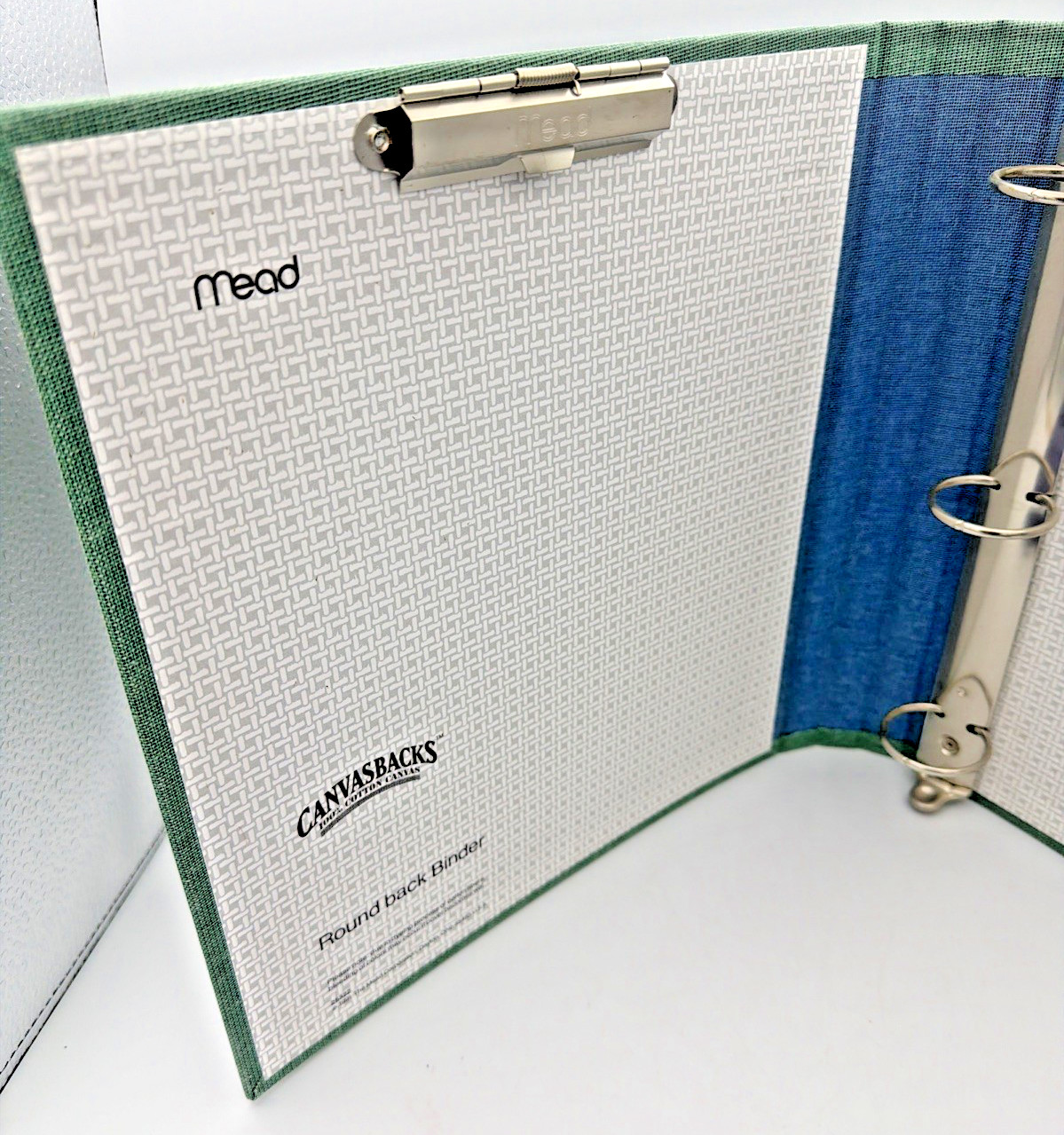 1991 Mead Canvasbacks Binder Teal Cotton Canvas + Slim Notebook SPACEMAKER Denim