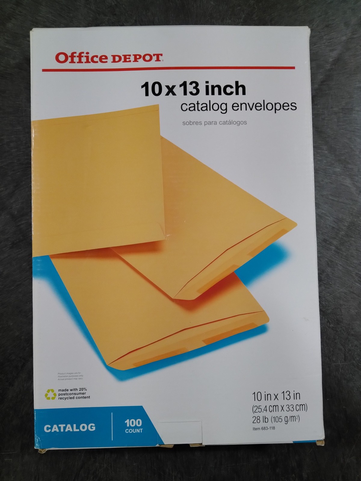 Office Depot Large Format Open-End Kraft Envelopes, 10in. x 13in., Brown, Pack O