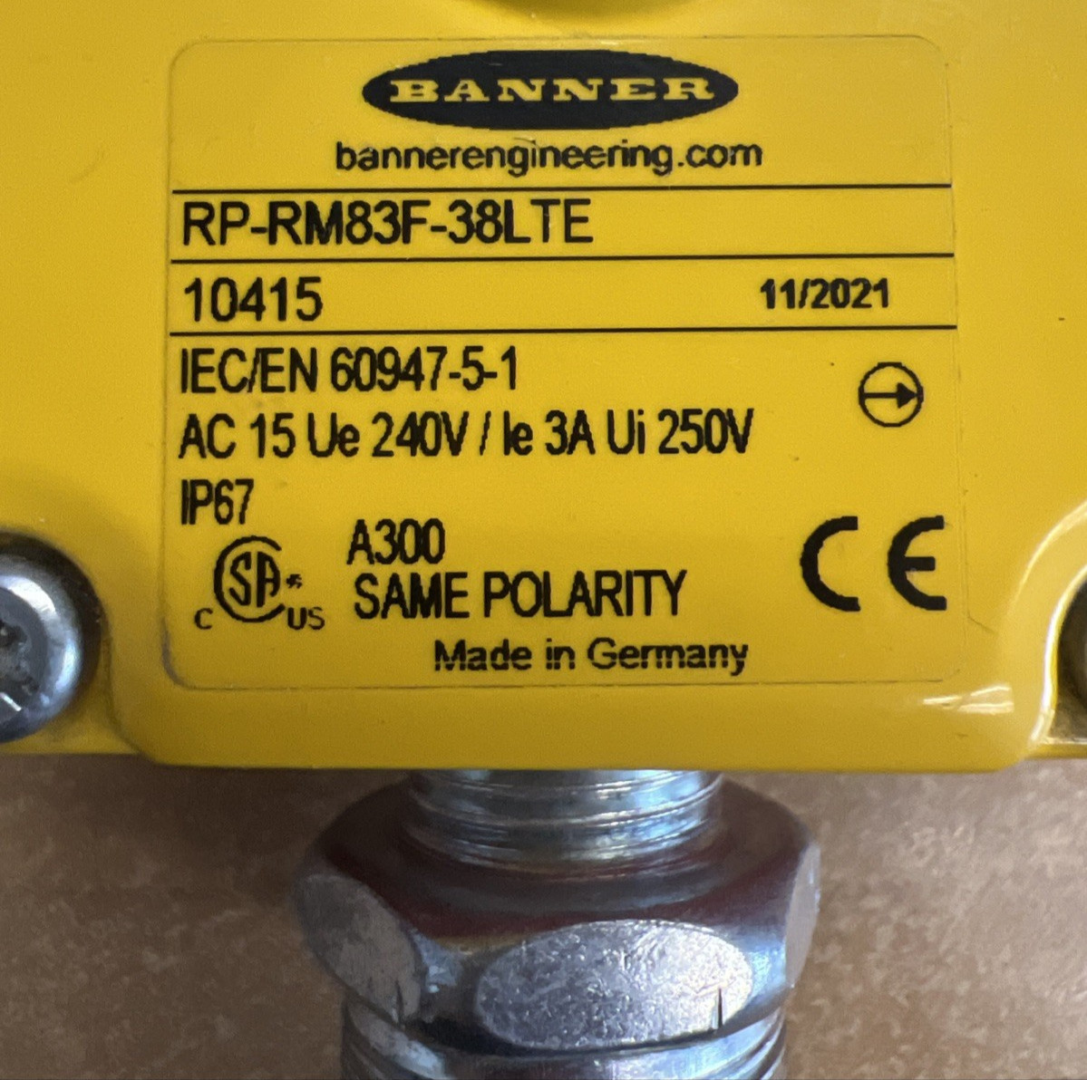 Banner RP-RM83F-38LTE Rope Pull with Emergency Stop 82126 *Excellent Condition*