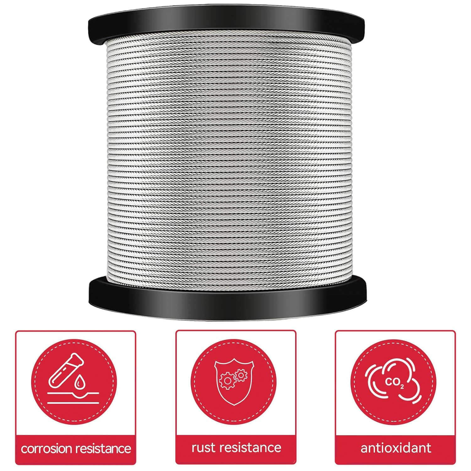 1/4″ Stainless Steel Cable 7X19, 1200FT, 6400lbs – Durable Outdoor Use