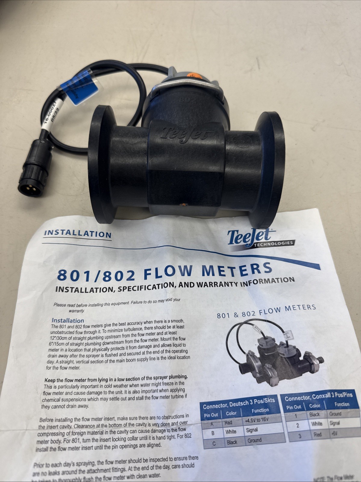 TeeJet 802 Flow meter