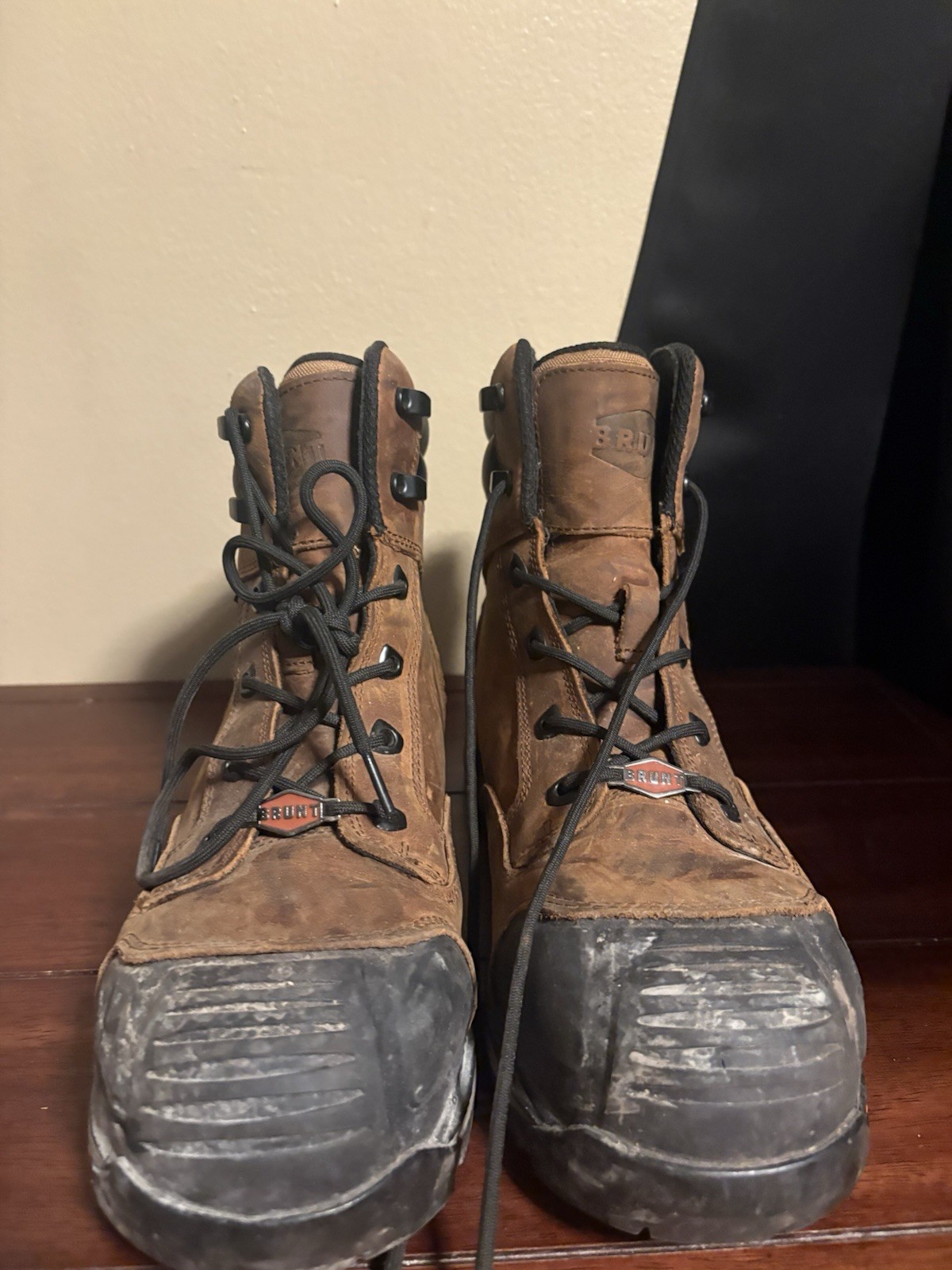 BRUNT Perkins Men’s Work Boots 9.5 Brown Leather Lace-Up Waterproof ASTM F2418