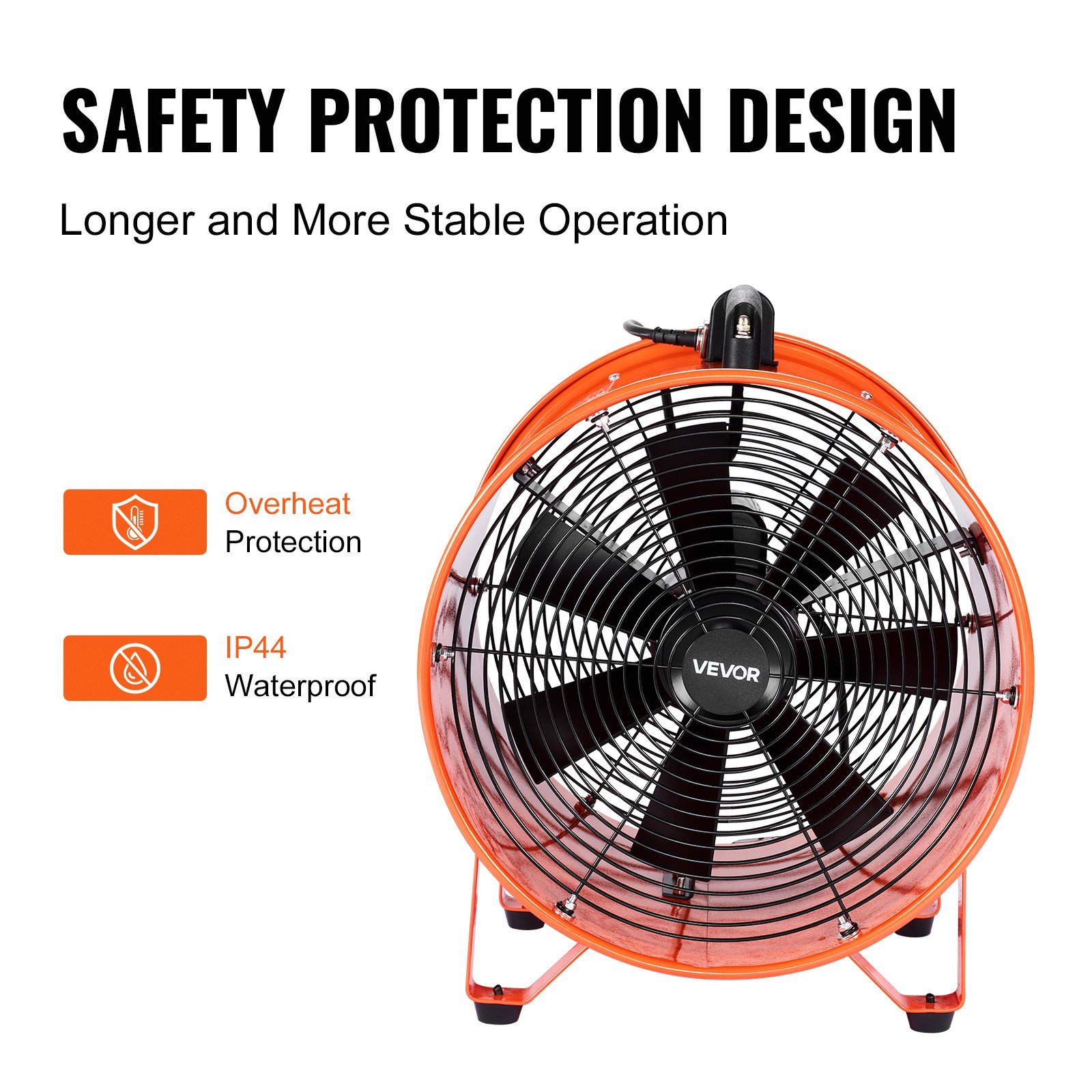VEVOR 16″ Extractor Fan Blower Portable 33ft Duct Hose Ventilator Industrial