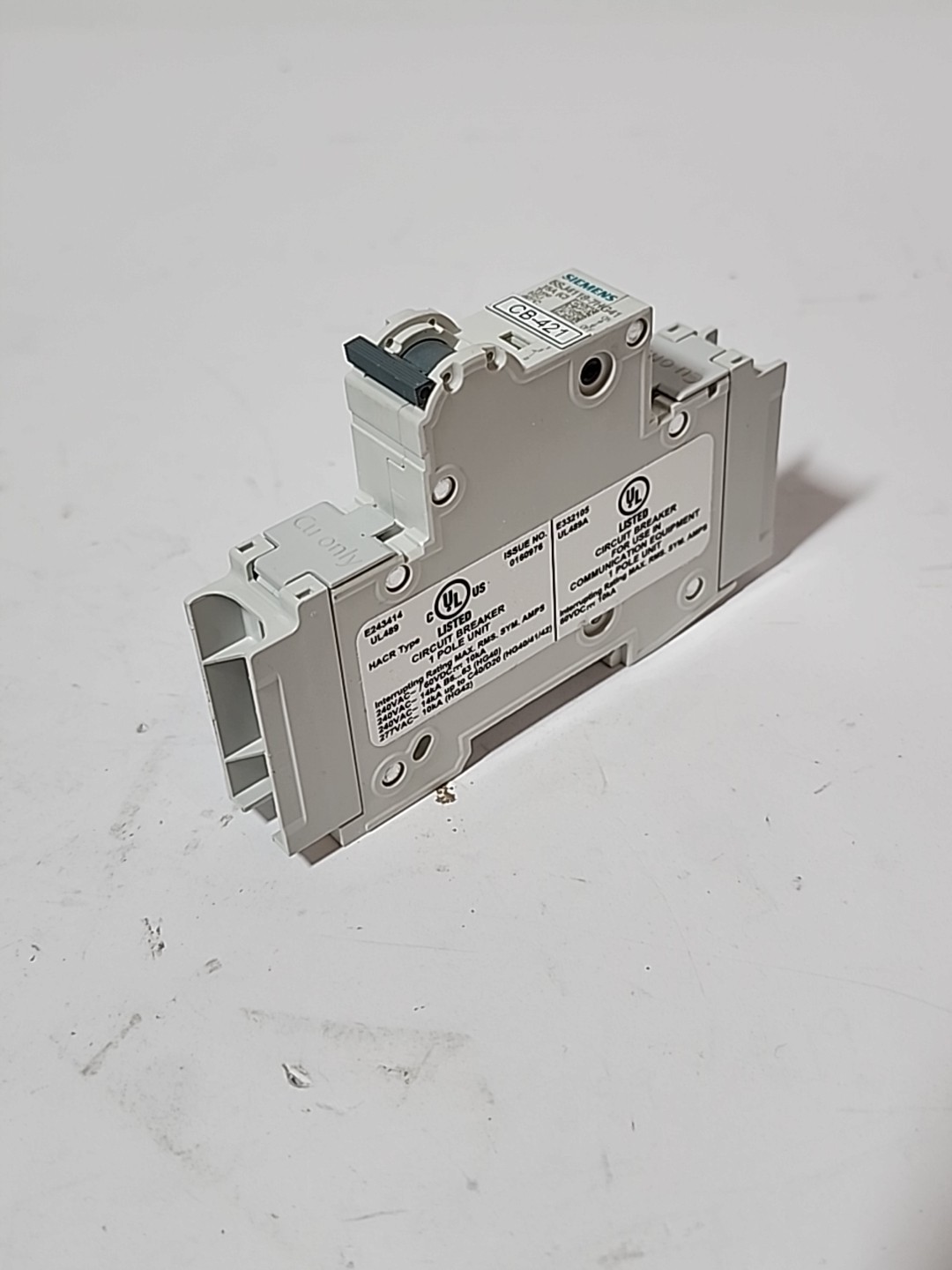 Siemens 5SJ4118-7HG41 Sentron Circuit Breaker 1 Pole 15A 480Y/277V 14kA MCB