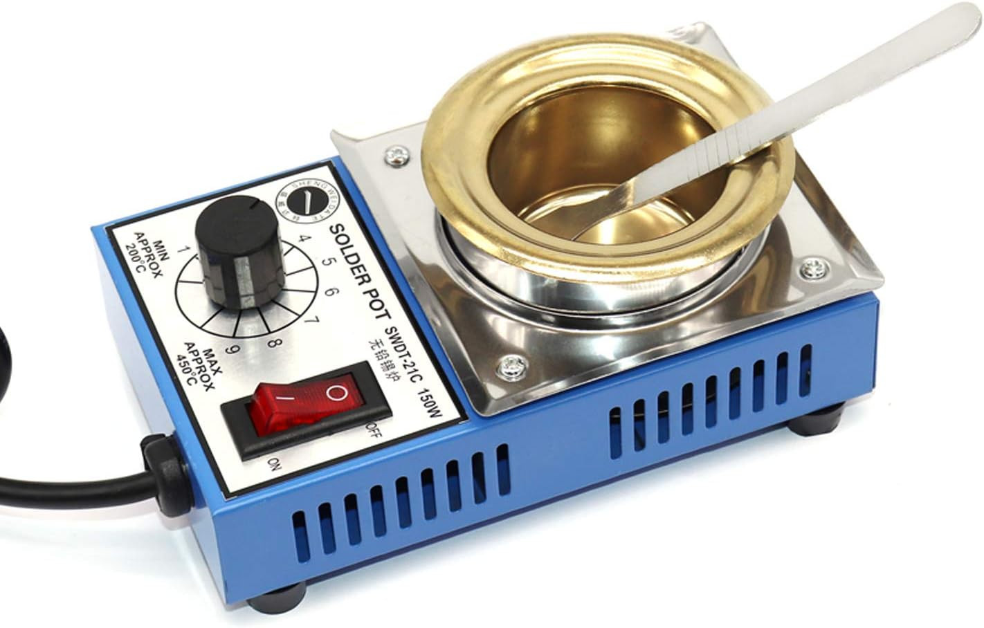 50mm 110V 150W Lead-Free Solder Pot with 500g Capactity & BGA Solder Paste Sc…