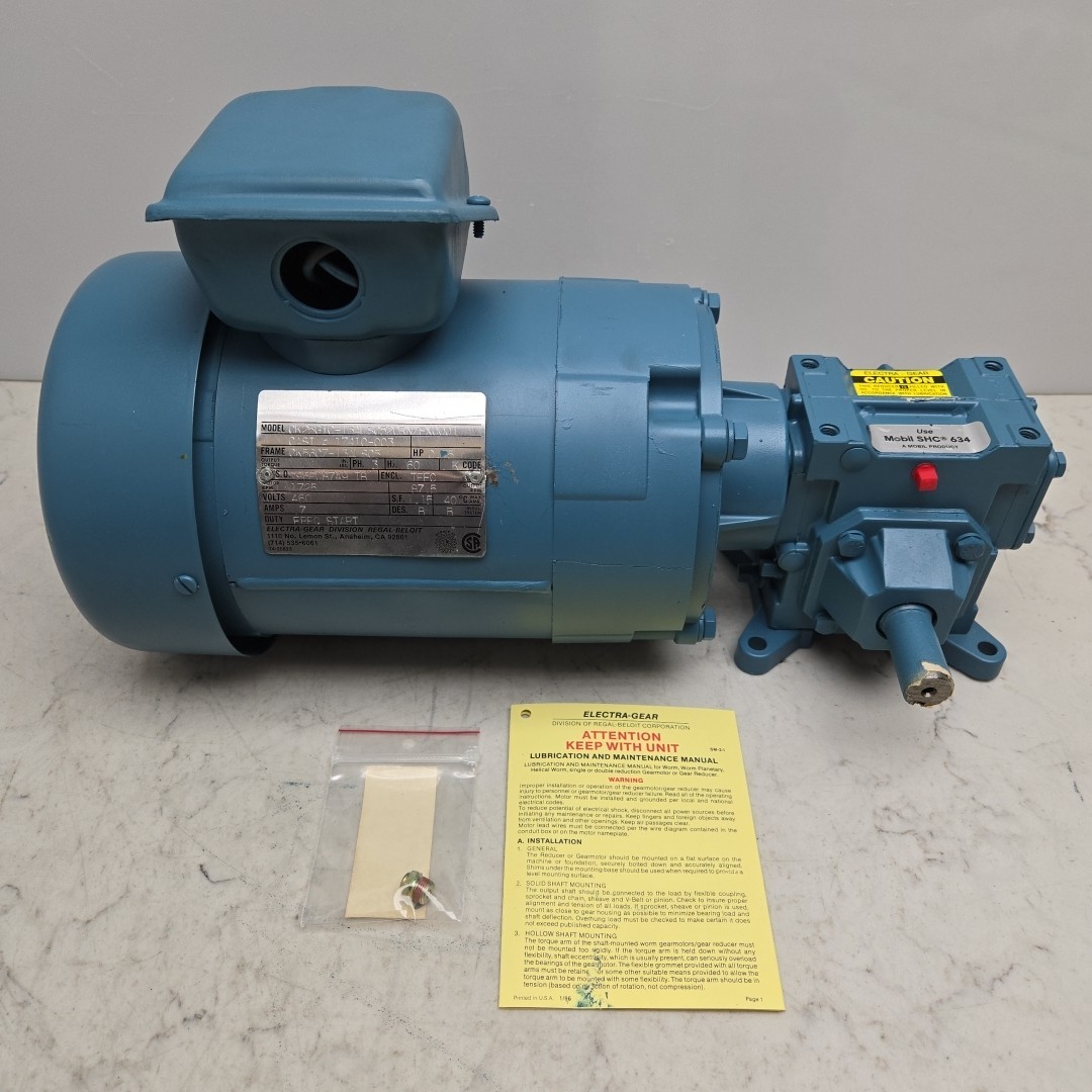 Electra Gear 1/4Hp Gearmotor 3Ph 1750Rpm 460V Gear Reducer CK25GTC-13AL SC520RN