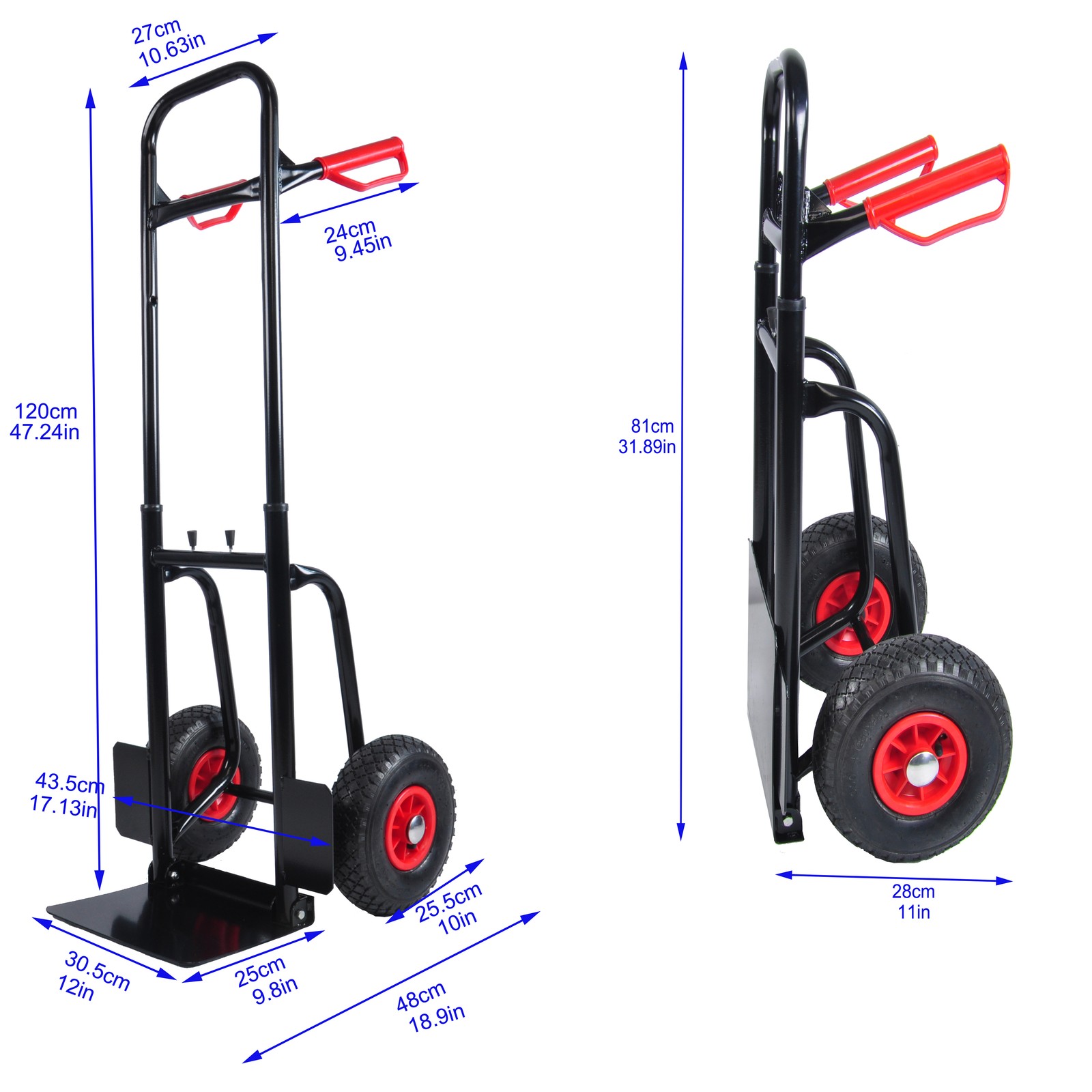 Manual truck with double handles 330 lb trolley for moving heavy platform truck