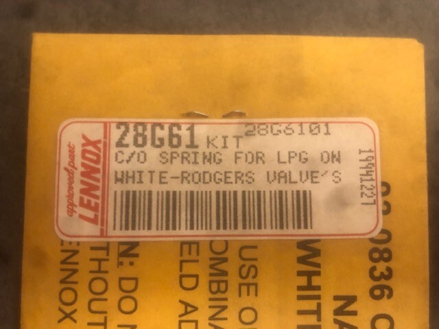 28G61 Lennox Lp Conversion Kit For Lennox Gas Valve