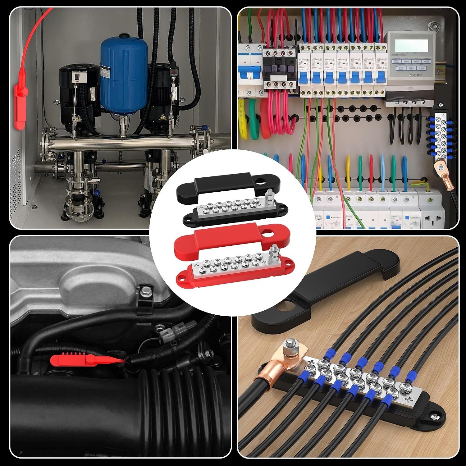 Durable ABS 12V Bus Bar with 48V Max Voltage for Secure Automotive Wiring