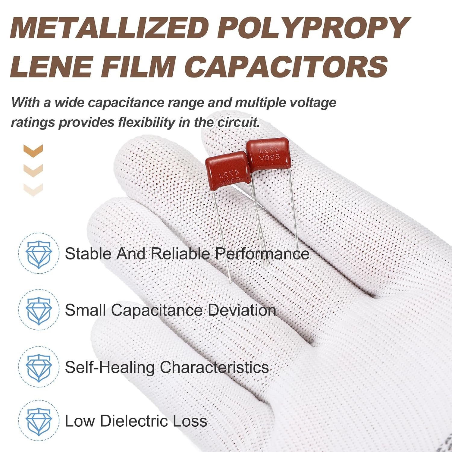20 Pcs Metallized Polypropylene Film Capacitors, CBB21/CBB22 630V