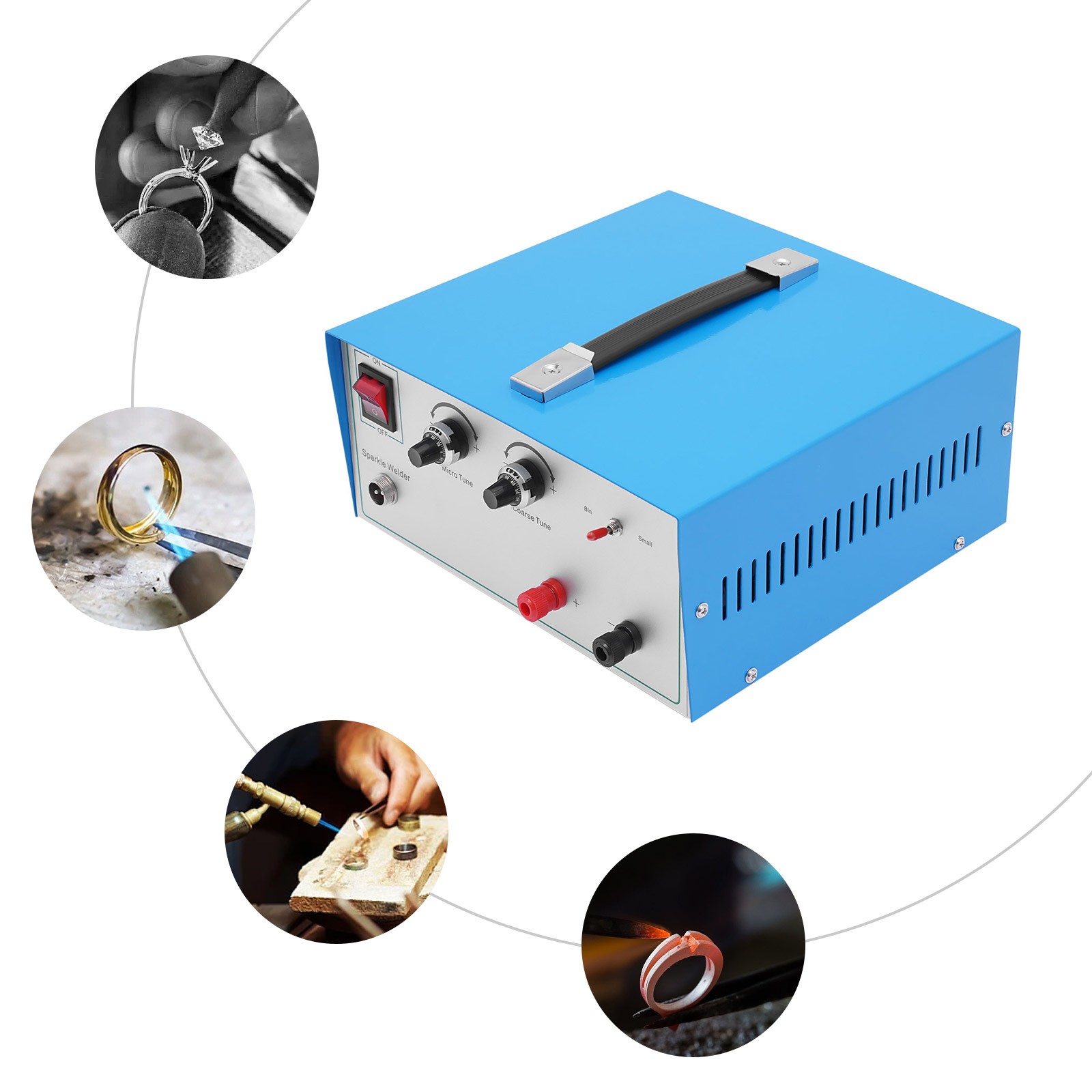 Electric Spot Welder Adjustable Jewelry Platinum Gold Welding Machine 80A 600W