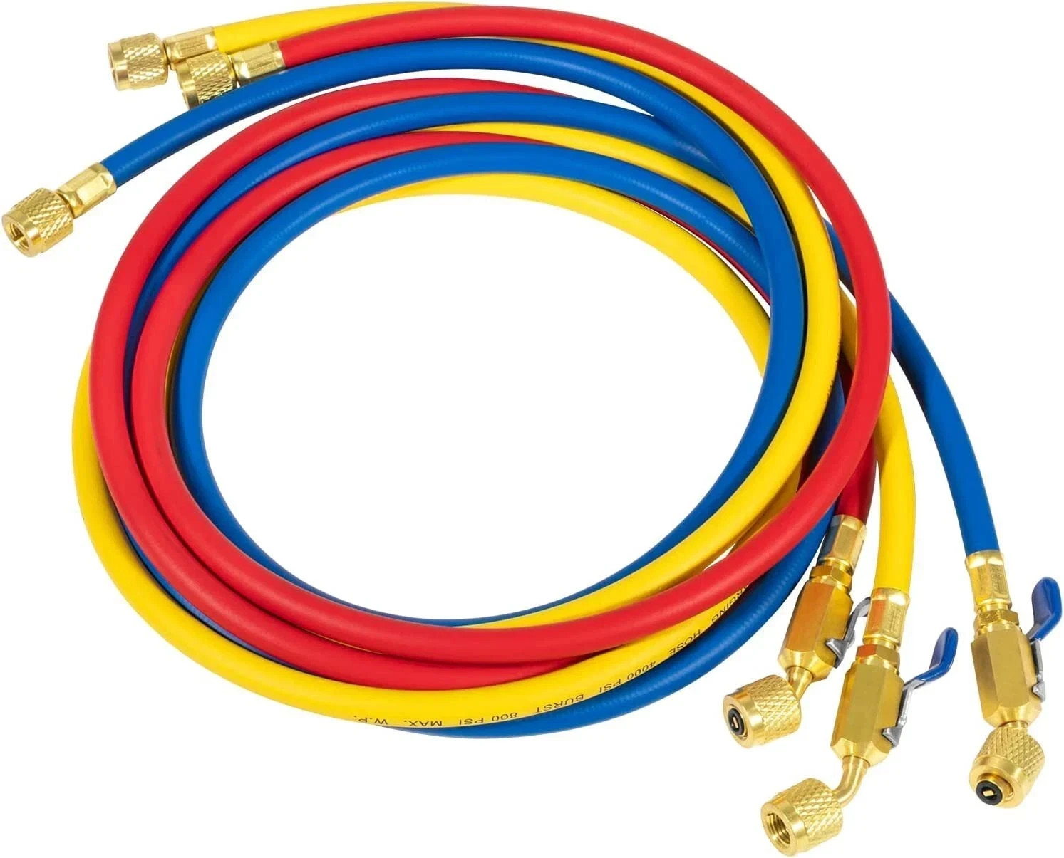 Yellow Jacket Plus II 29986 – 72″ Ball Valve Hoses, 1/4″, Set of 3