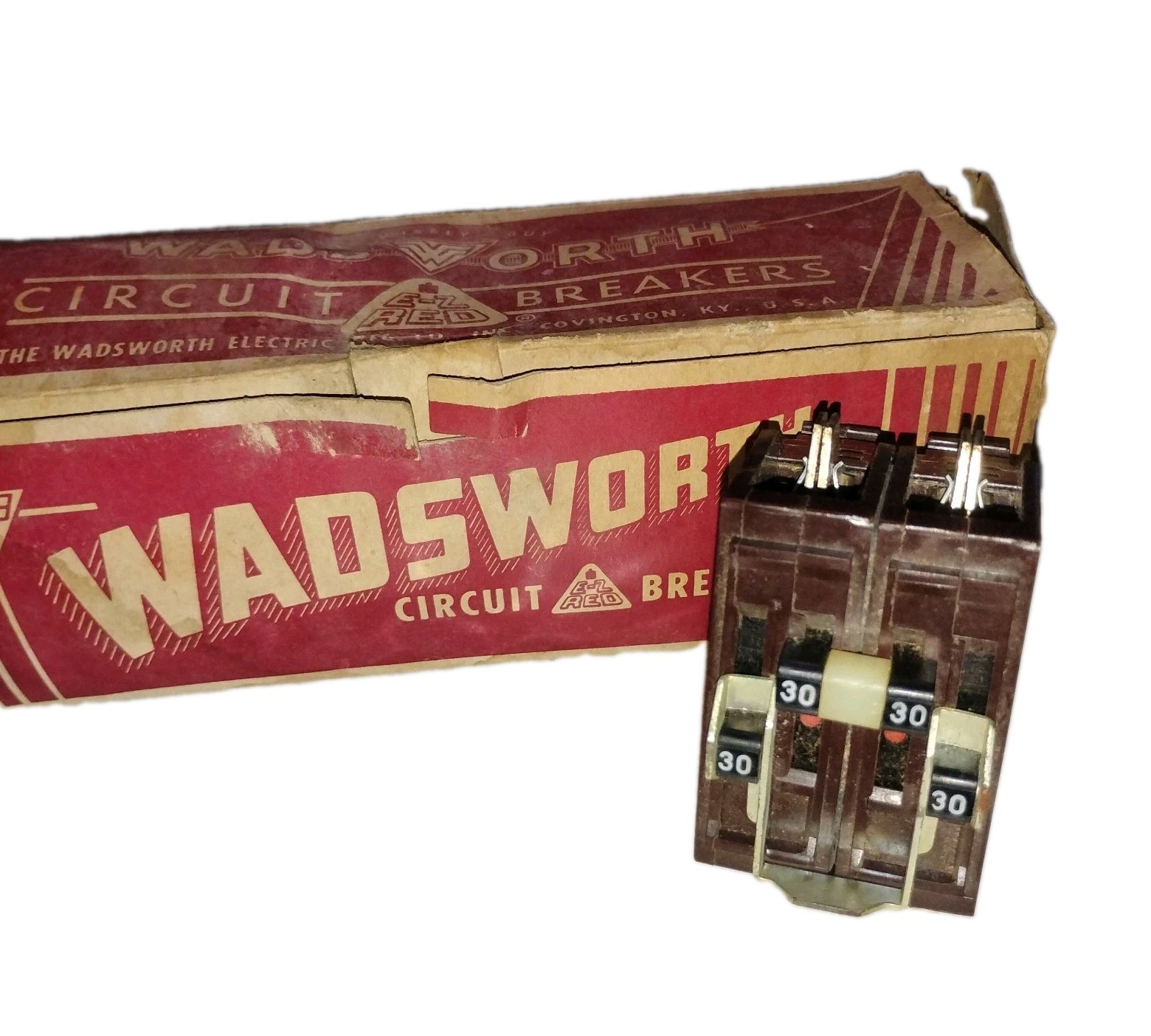 Wadsworth Type B 4-Pole Quad 30 Amp Circuit Breaker NOS Has Tamper Filling