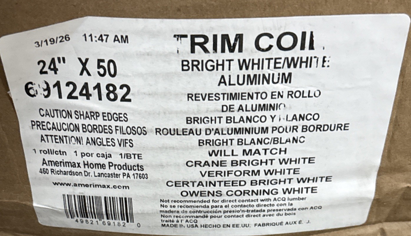 24 in. x 50 ft. Bright White Aluminum Trim Coil