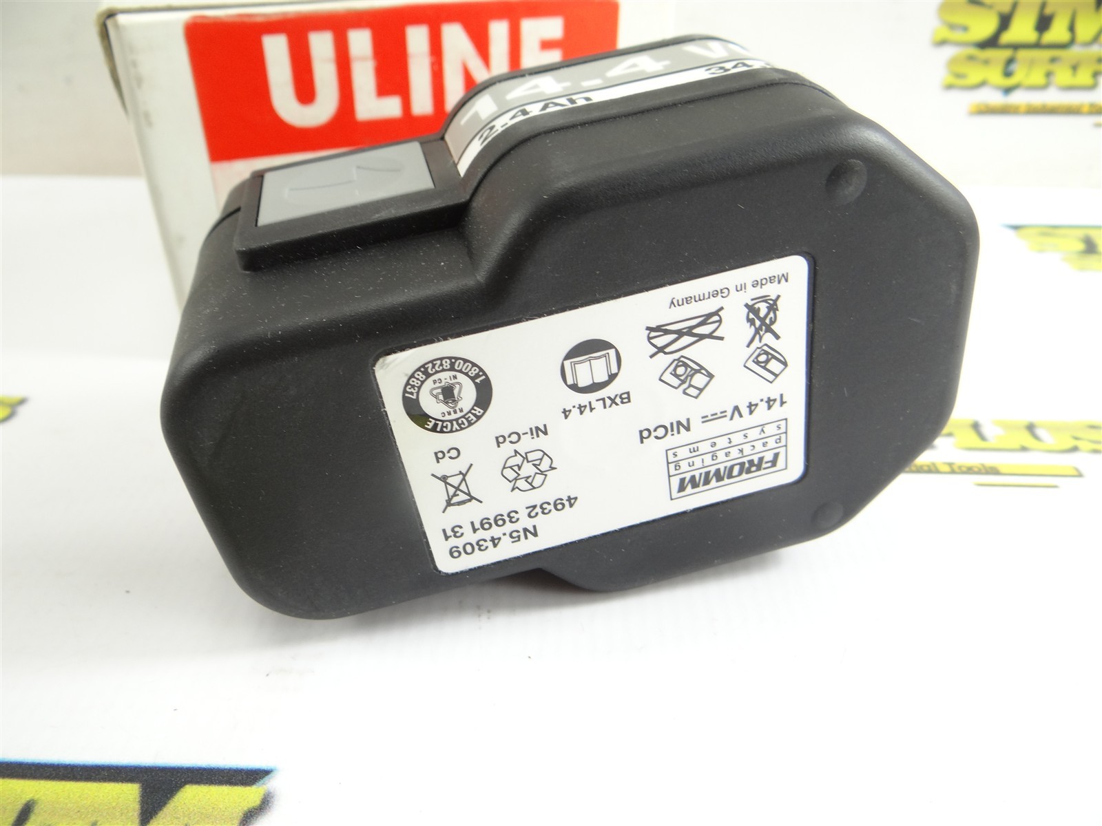 NEW! ULINE 14.4 VOLT REPLACEMENT BATTERY FOR USE WITH FROMM PACKAGING TOOLS